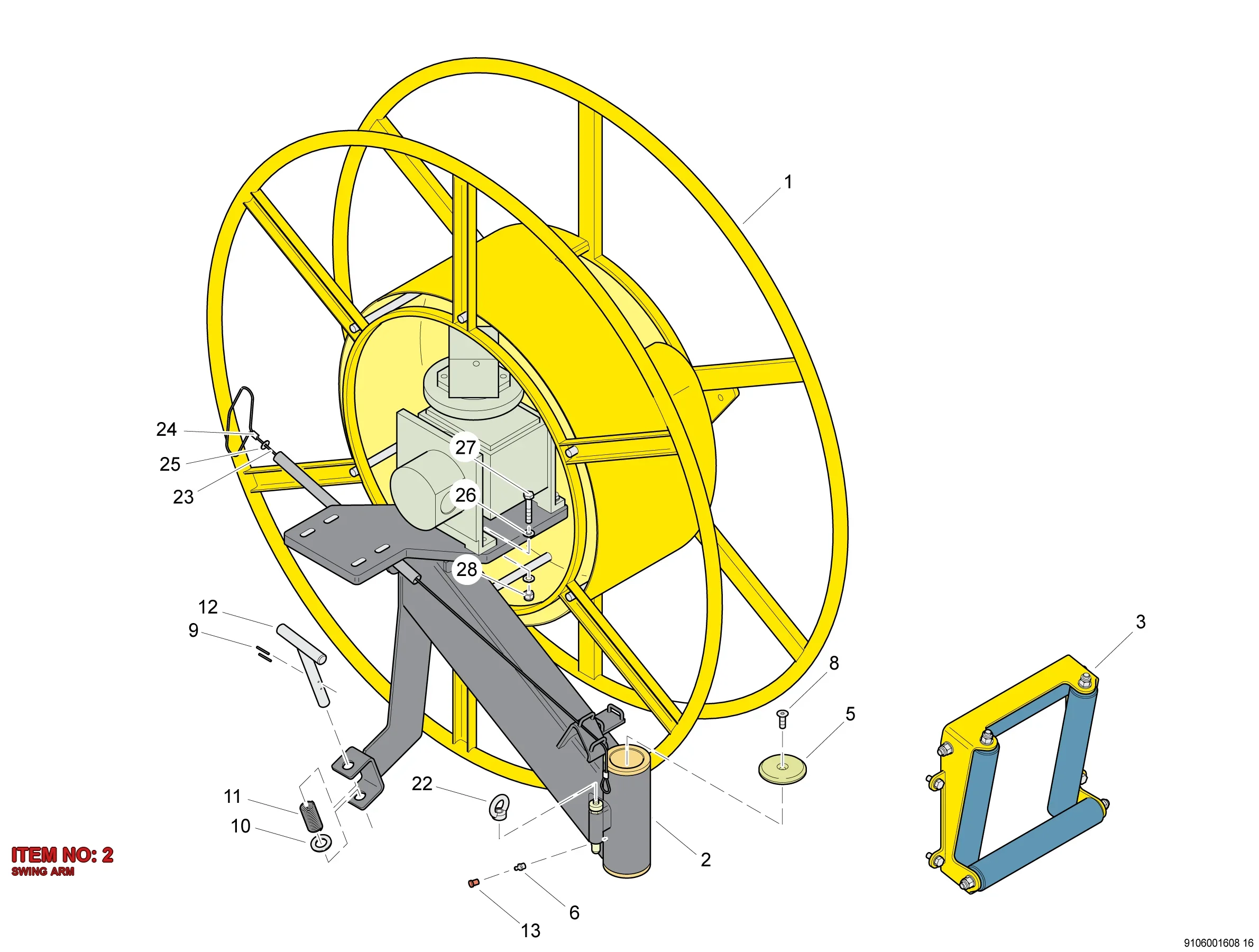 9106 0022 47 SWING ARM - Technical Drawing