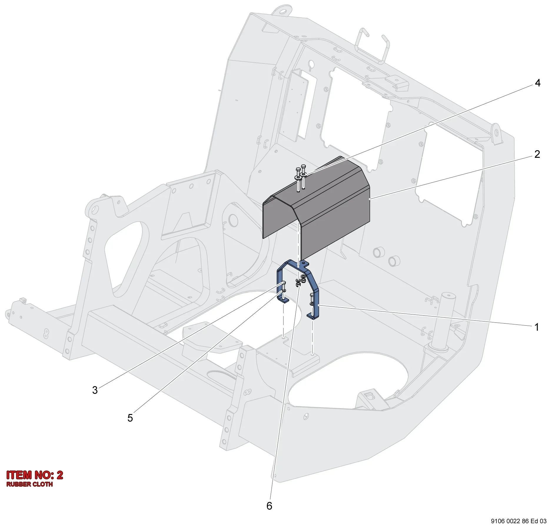 9106 0022 85 RUBBER CLOTH - Technical Drawing