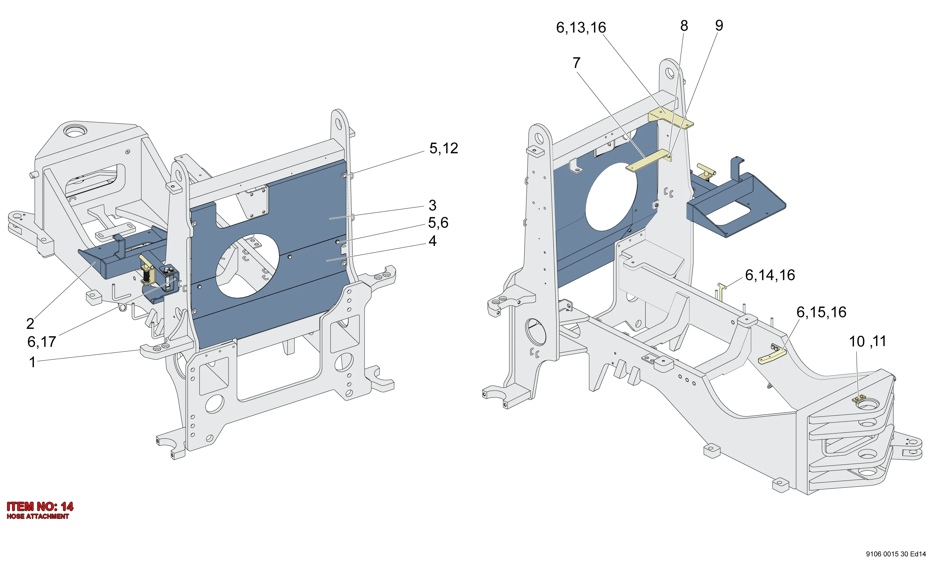 9106 0022 87 HOSE ATTACHMENT - Technical Drawing