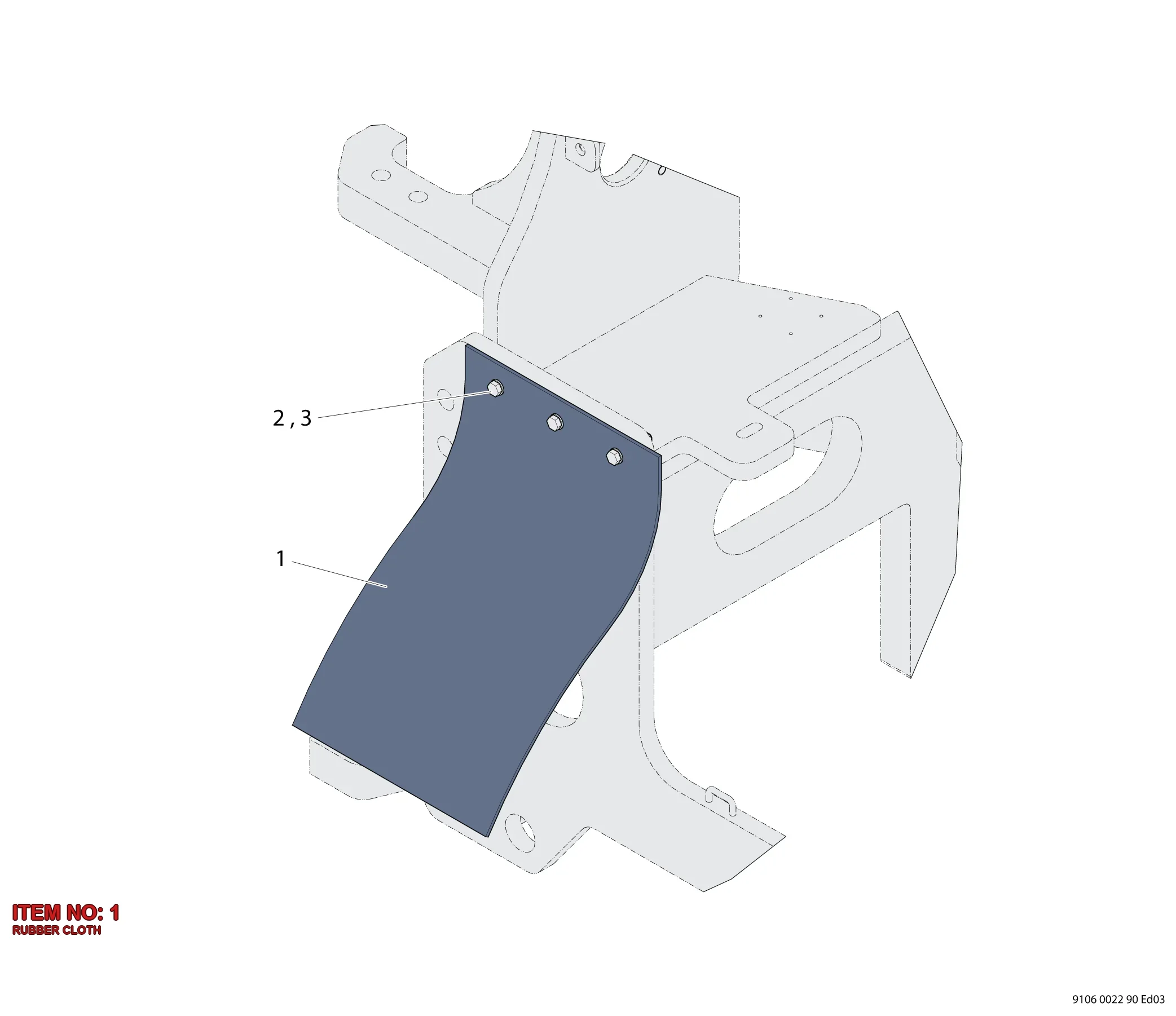 9106 0022 89 RUBBER CLOTH - Technical Drawing