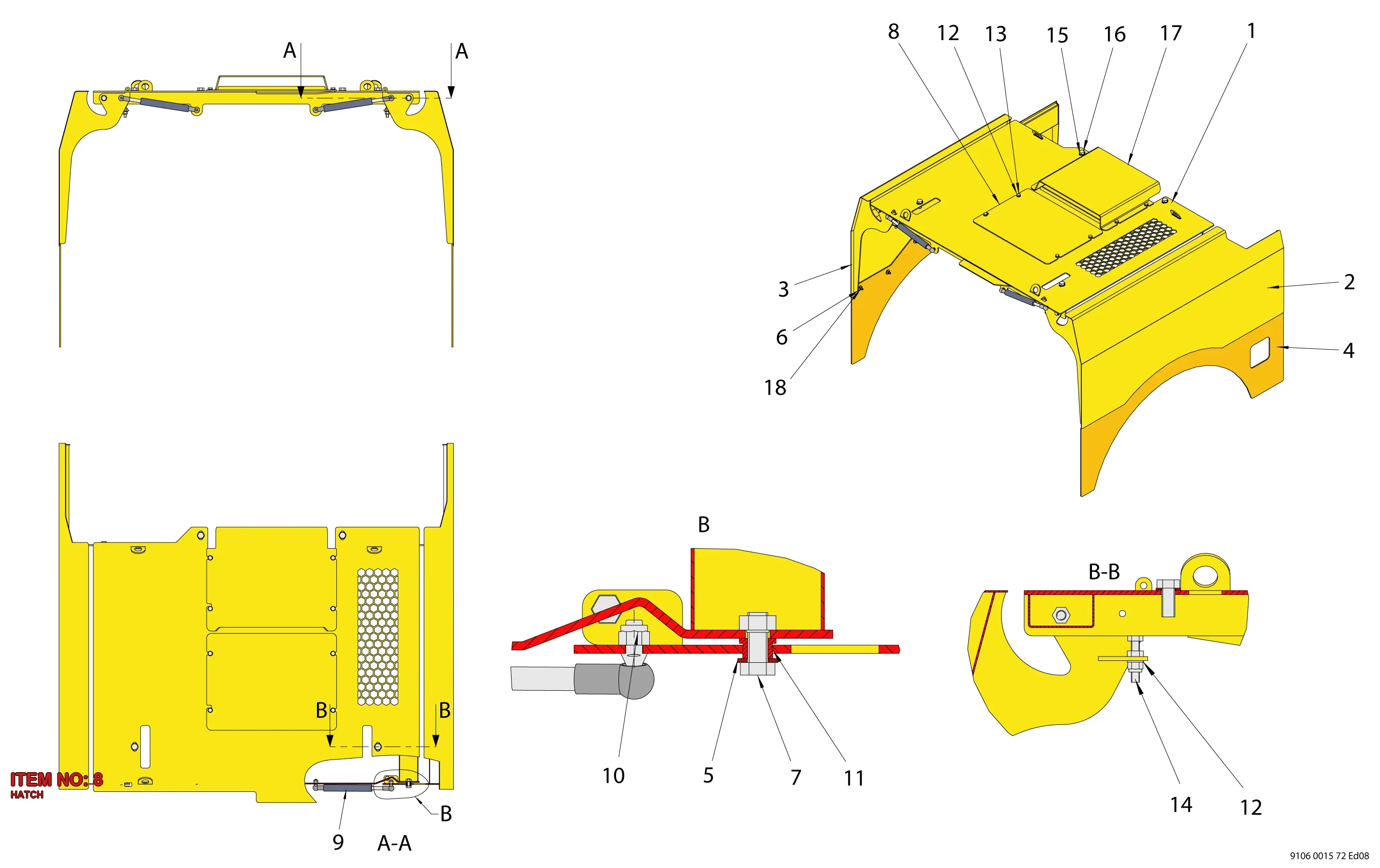 9106 0022 92 HATCH - Technical Drawing
