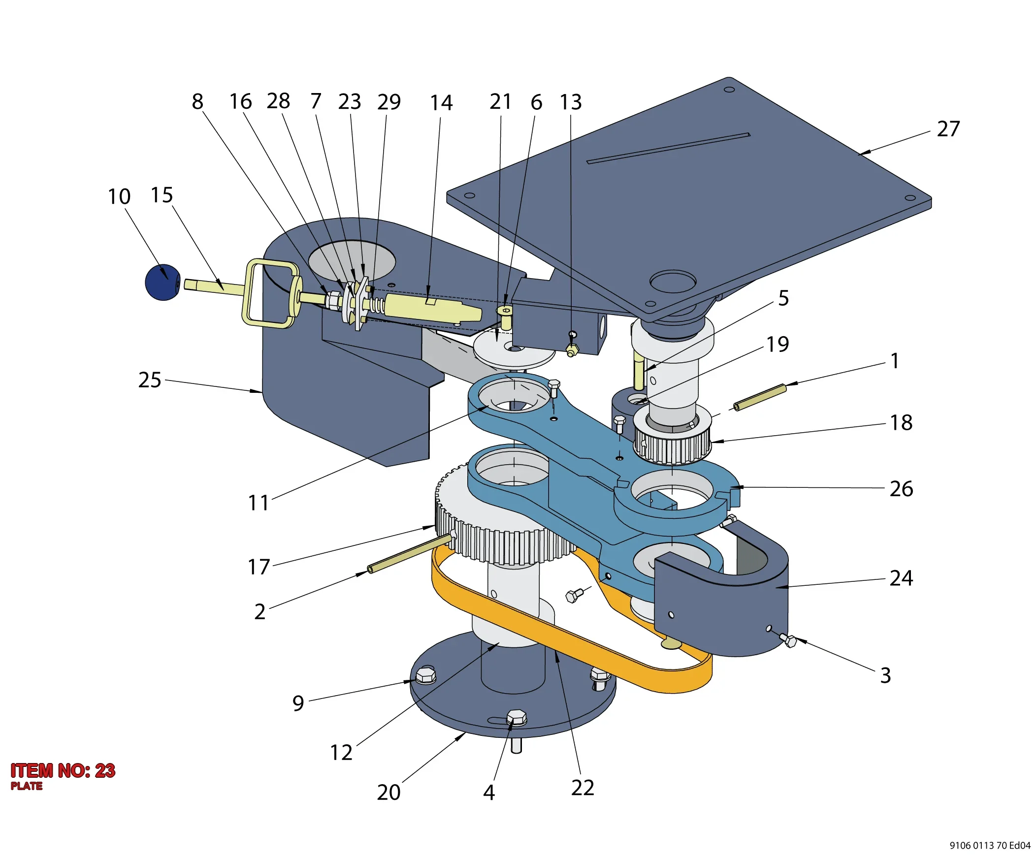 9106 0112 58 PLATE - Technical Drawing