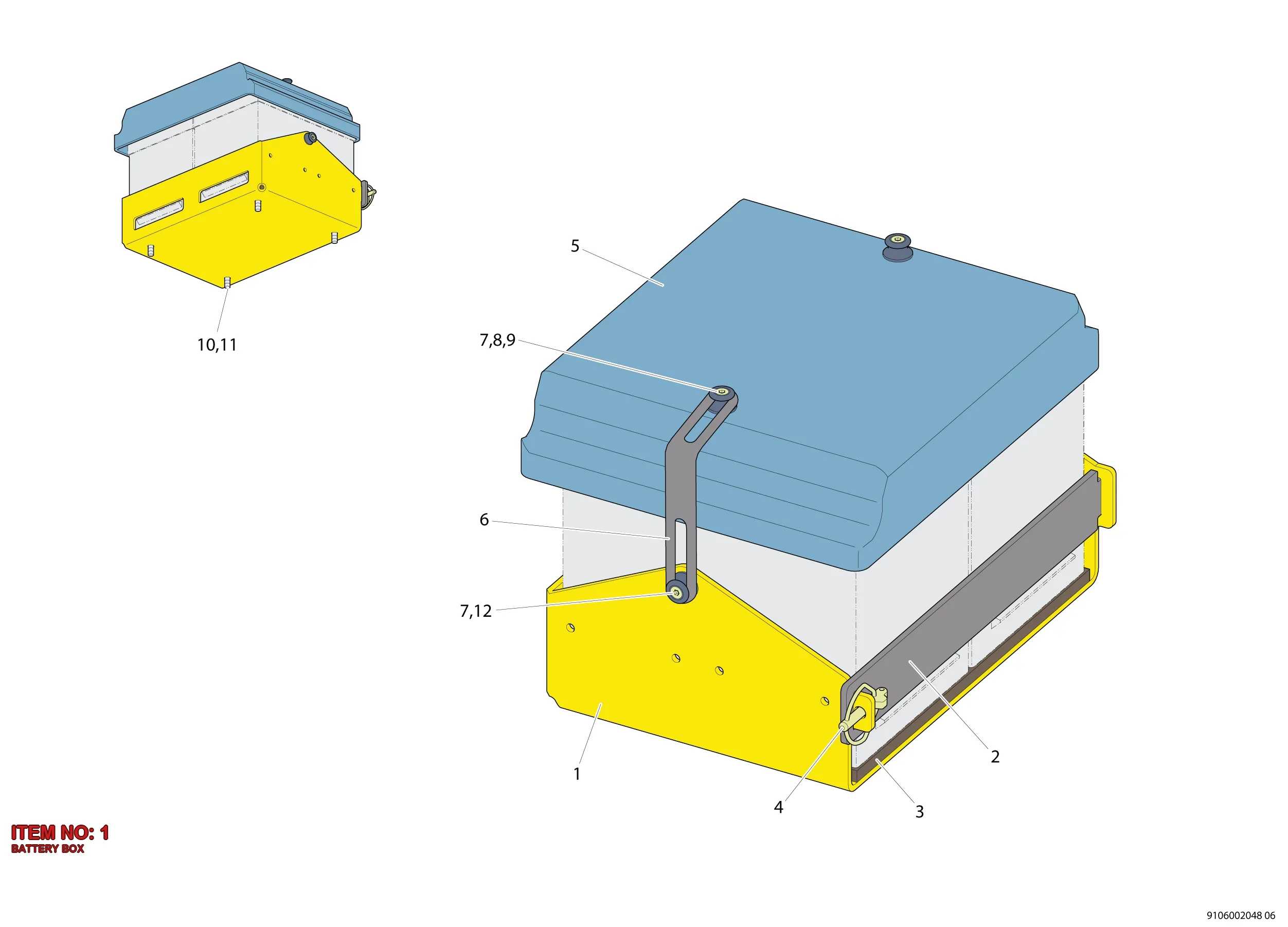 9106 0115 23 BATTERY BOX - Technical Drawing