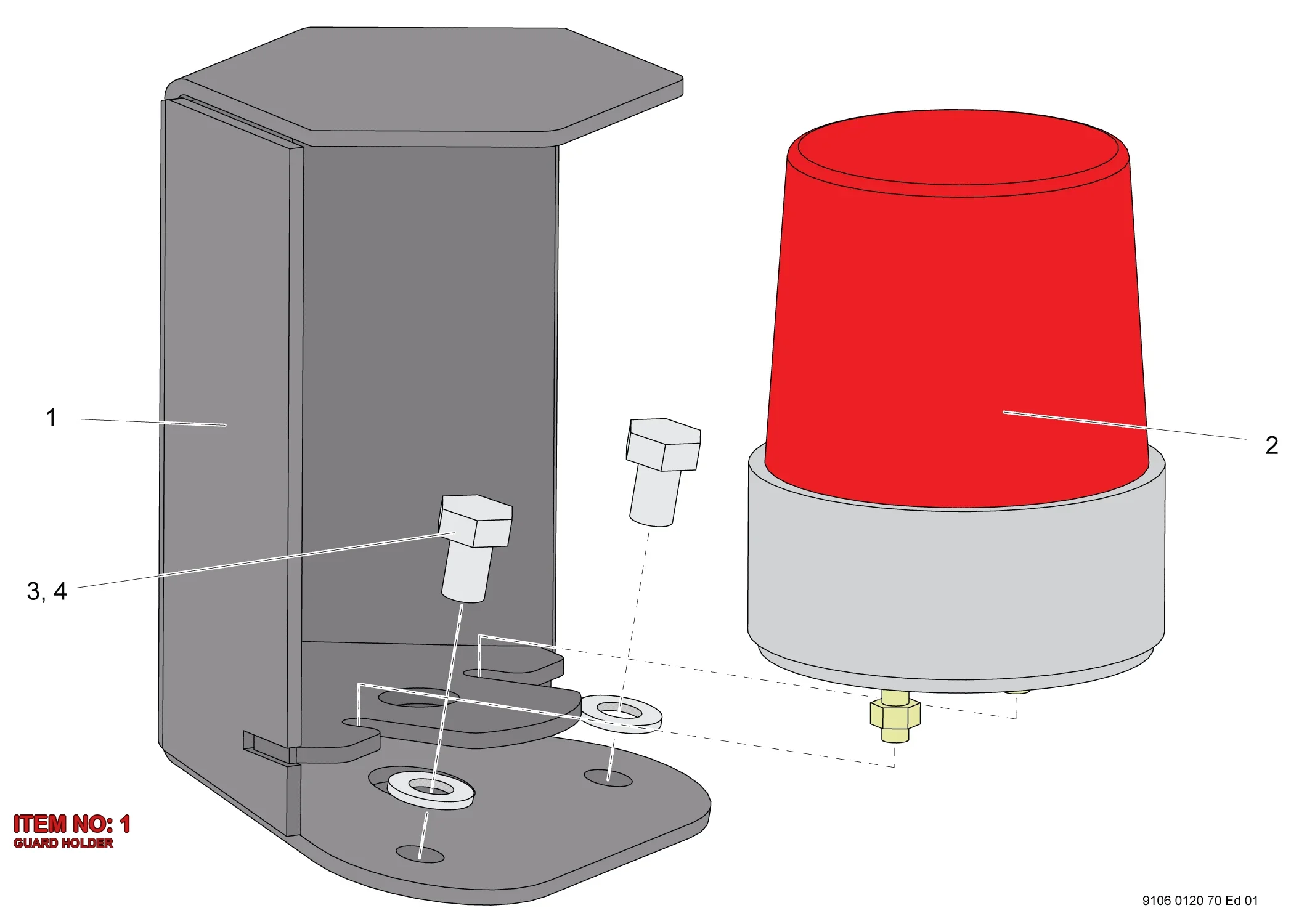9106 0120 71 GUARD HOLDER - Technical Drawing