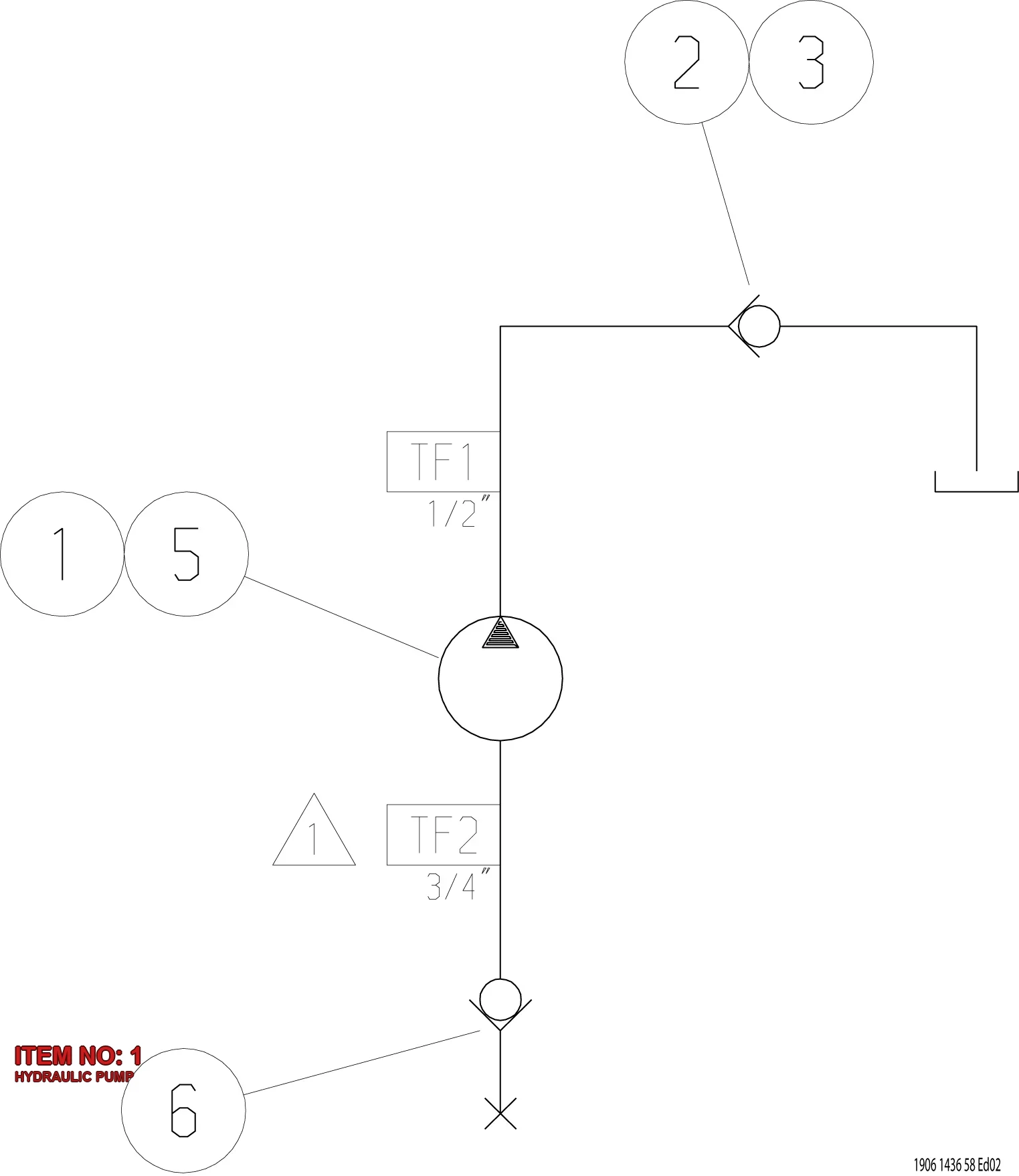 9106 0796 62 HYDRAULIC PUMP - Technical Drawing