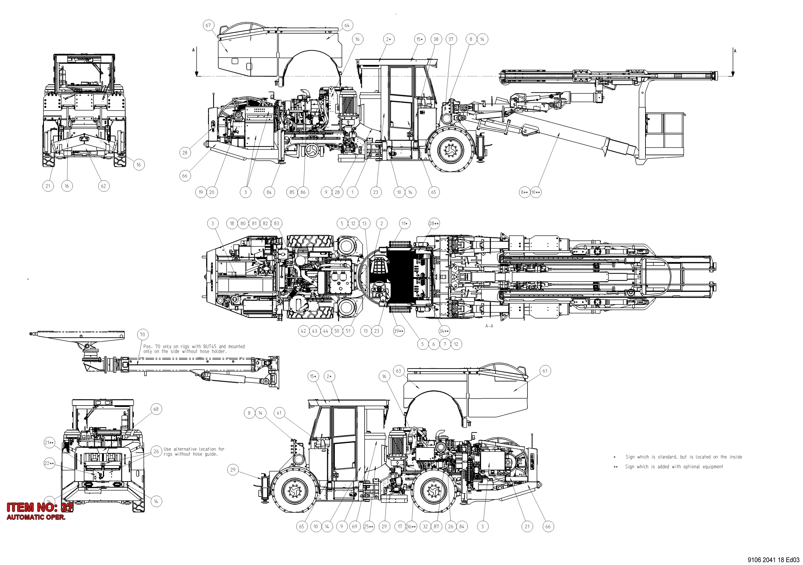 9106 1073 07 AUTOMATIC OPER. - Technical Drawing