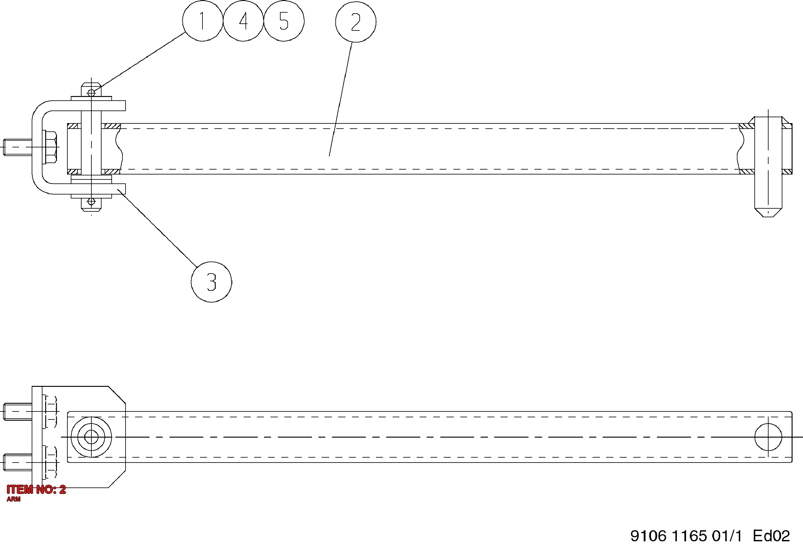 9106 1165 04 ARM - Technical Drawing