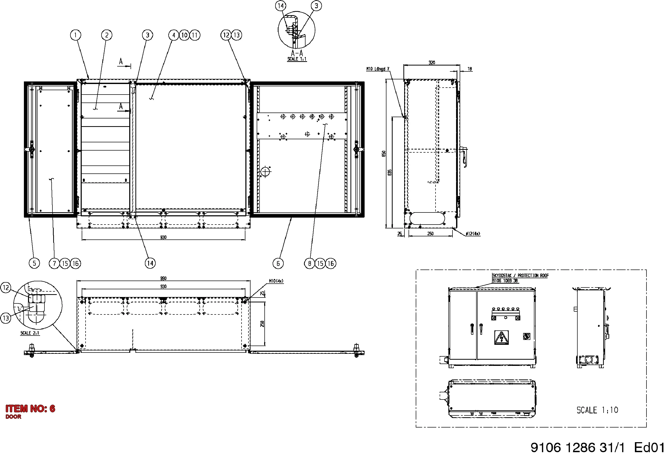9106 1286 41 DOOR - Technical Drawing