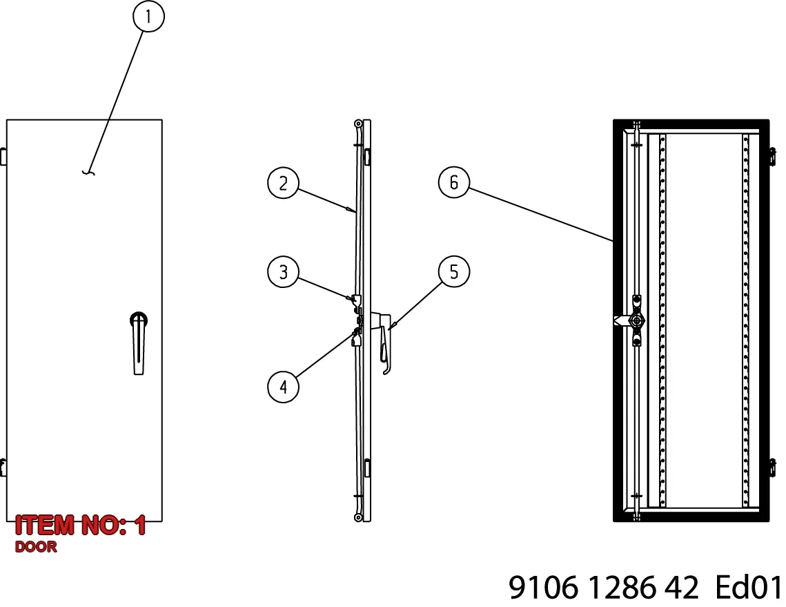 9106 1286 57 DOOR - Technical Drawing