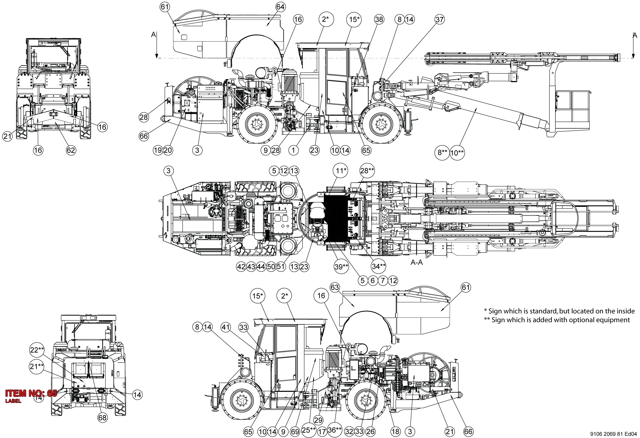 9106 1432 38 LABEL - Technical Drawing