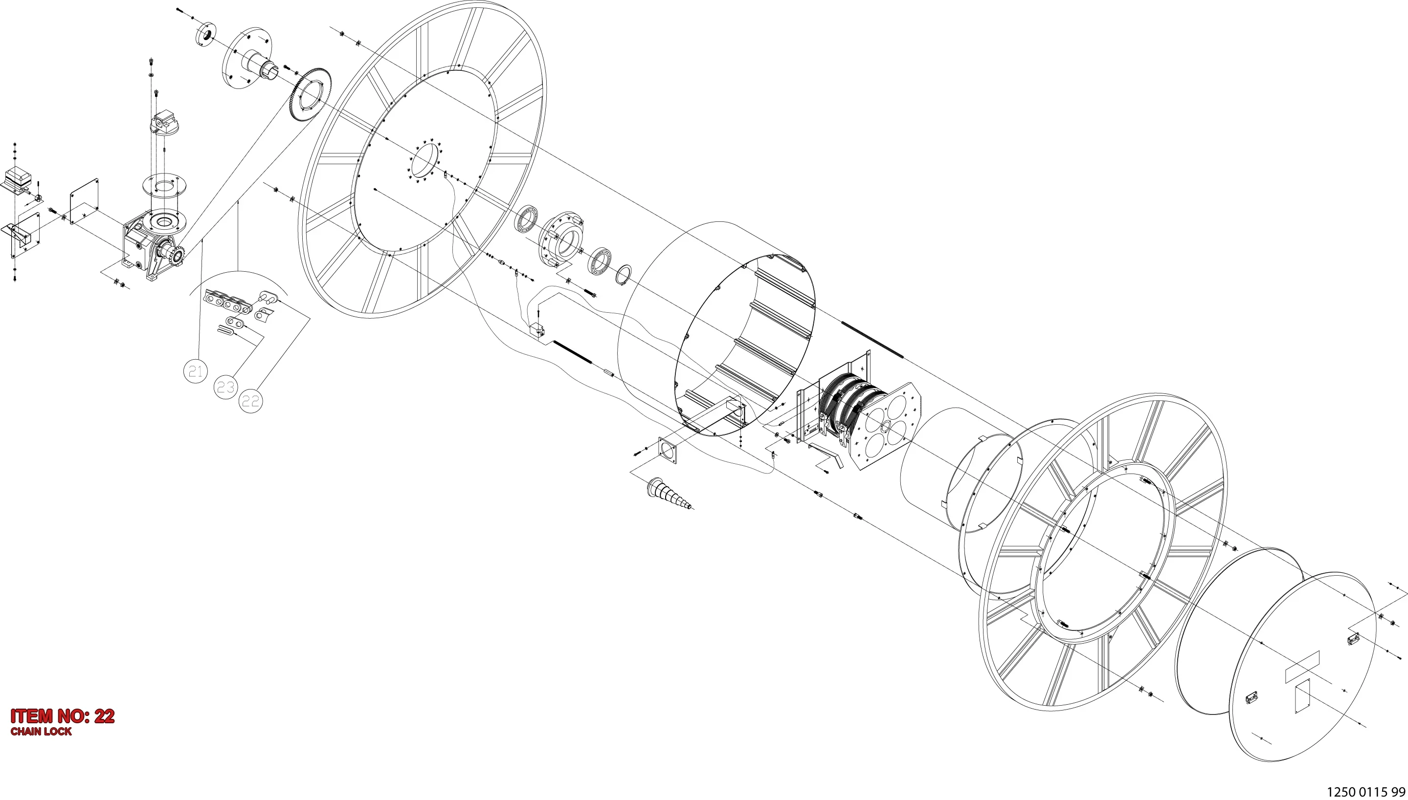 9106 1438 01 CHAIN LOCK - Technical Drawing