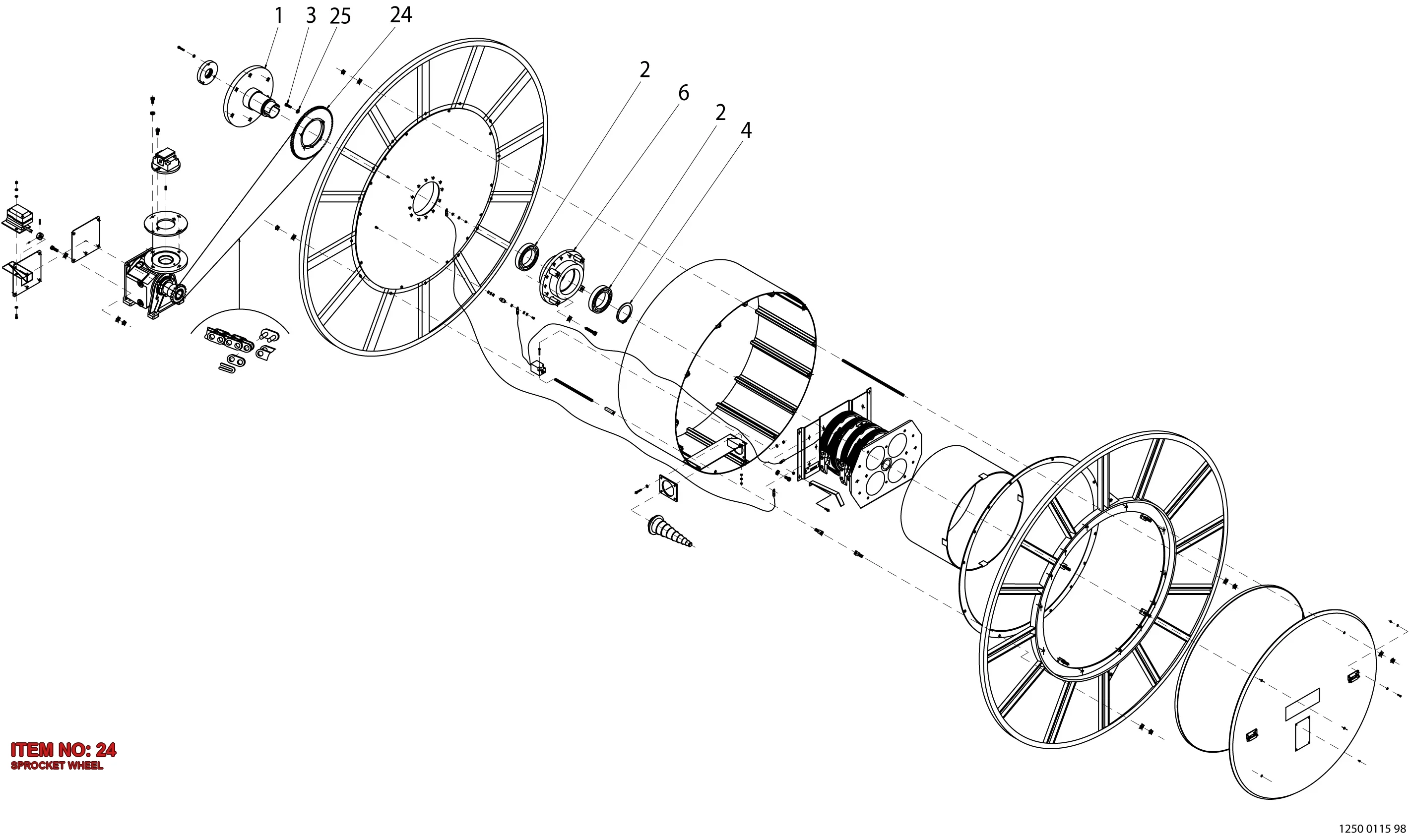9106 1438 03 SPROCKET WHEEL - Technical Drawing