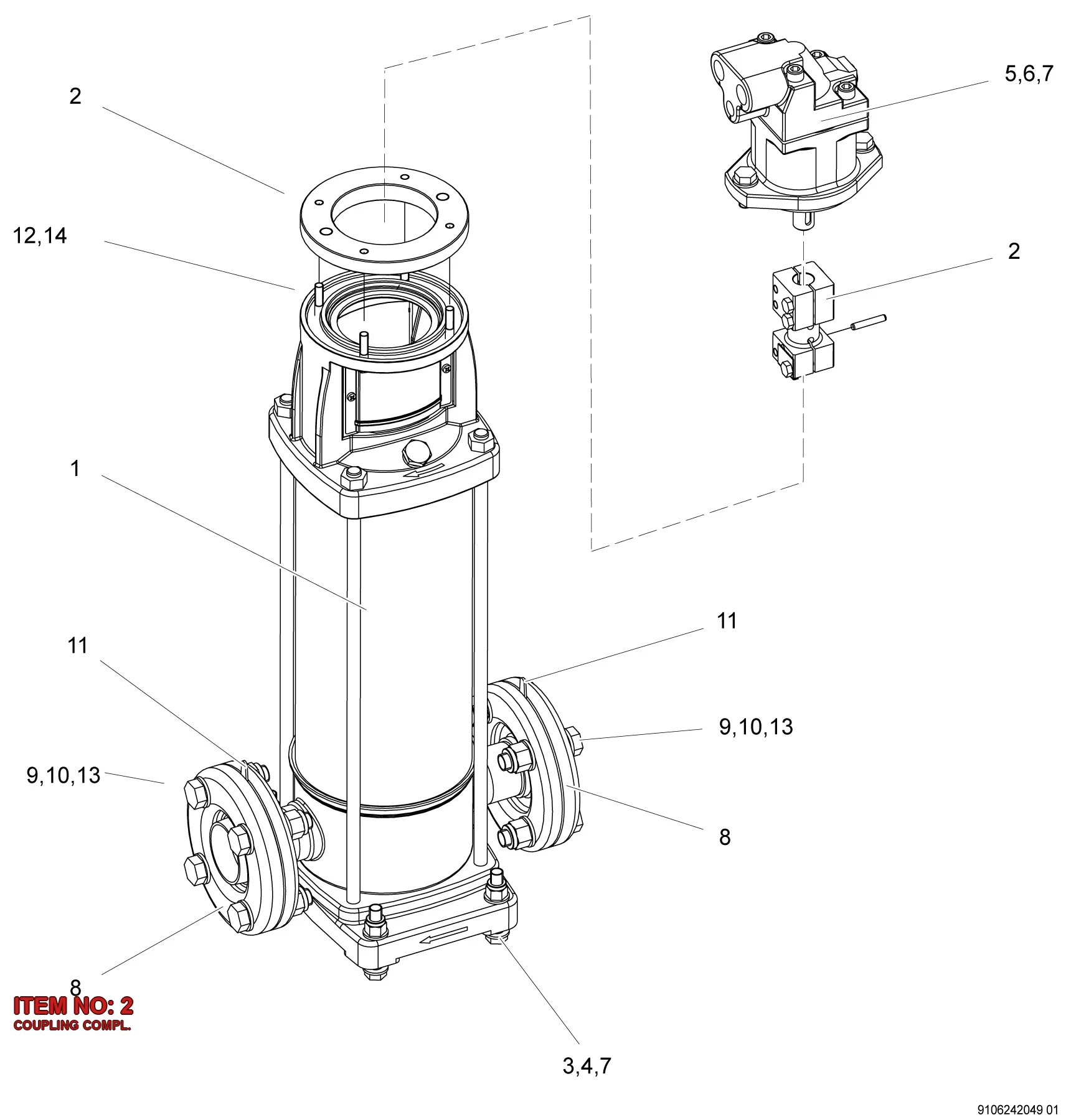 9106 1439 14 COUPLING COMPL. - Technical Drawing