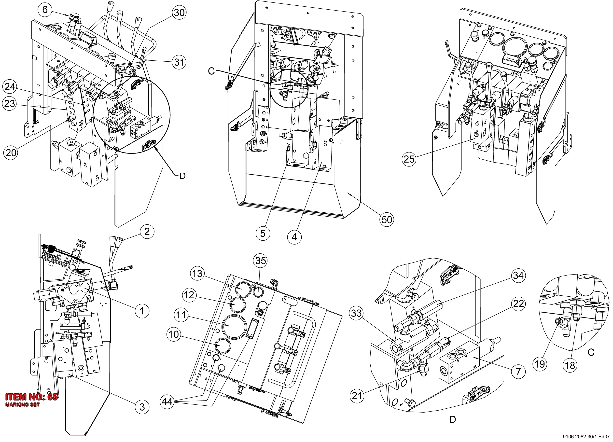 9106 1486 52 MARKING SET - Technical Drawing