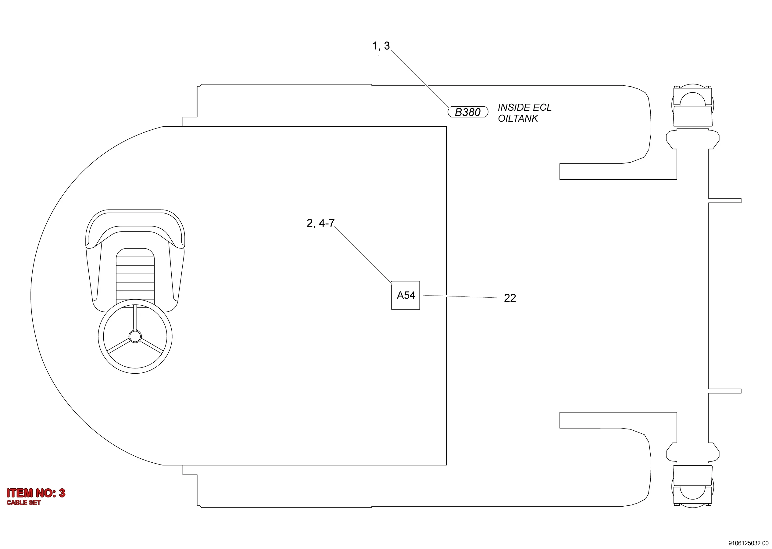 9106 1593 34 CABLE SET - Technical Drawing