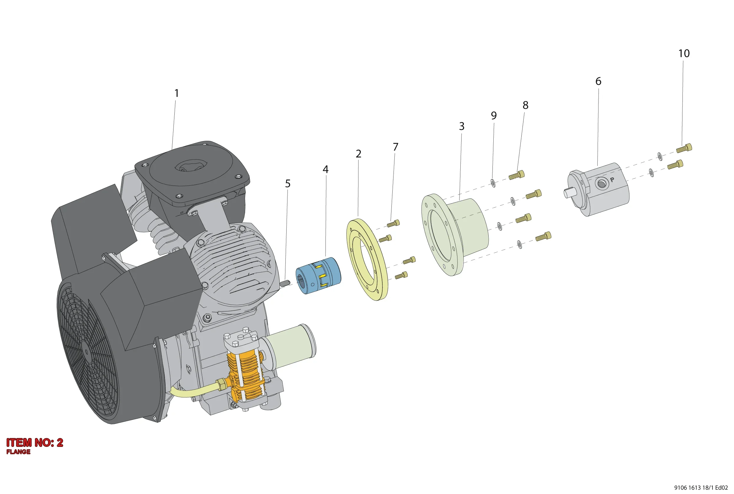 9106 1612 18 FLANGE - Technical Drawing