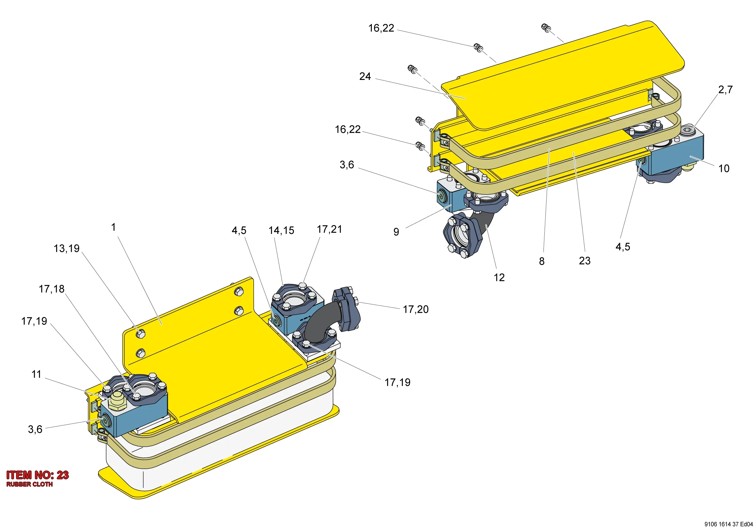 9106 1614 43 RUBBER CLOTH - Technical Drawing