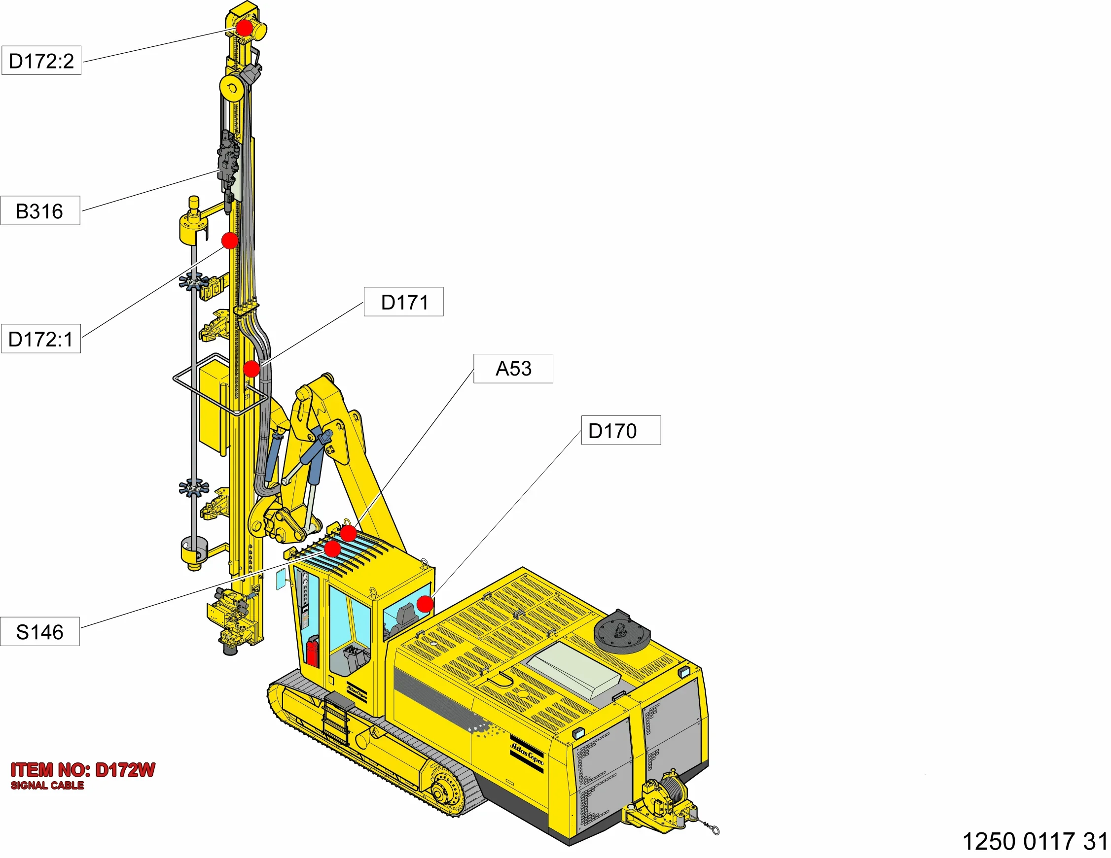 9106 1636 62 SIGNAL CABLE - Technical Drawing