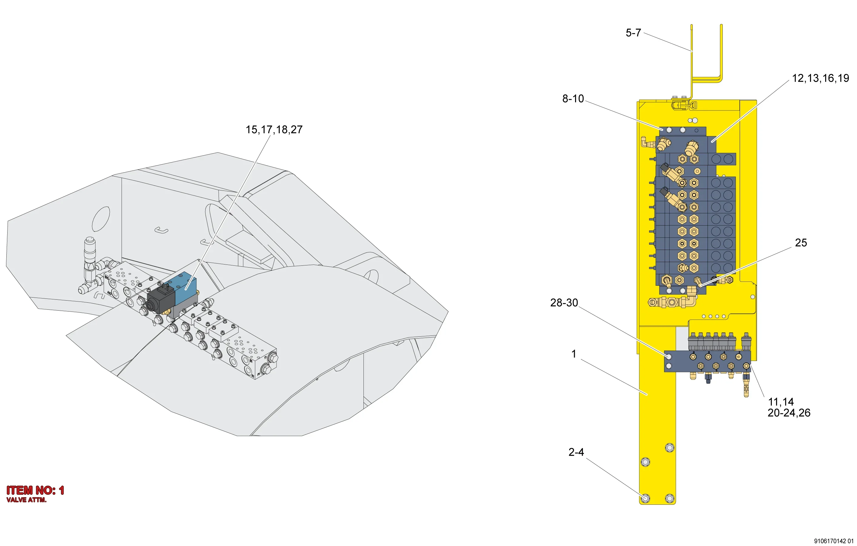 9106 1701 46 VALVE ATTM. - Technical Drawing