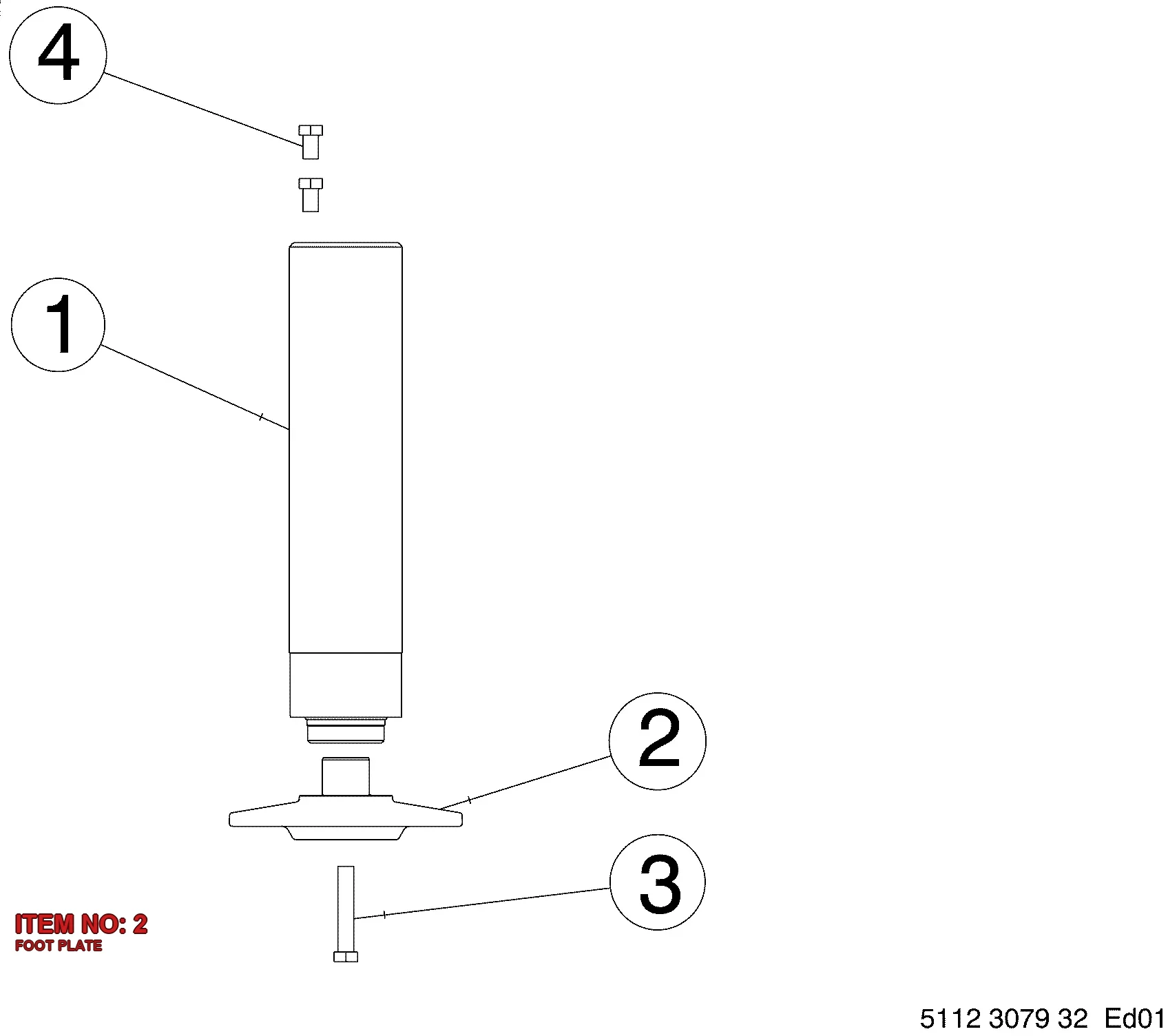 9106 1702 33 FOOT PLATE - Technical Drawing