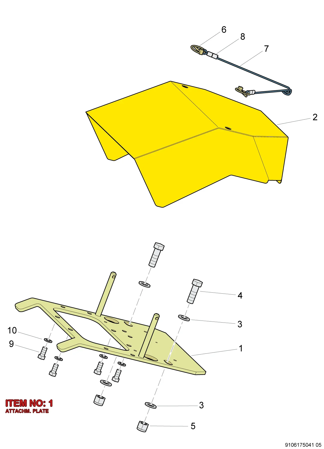 9106 1750 34 ATTACHM. PLATE - Technical Drawing