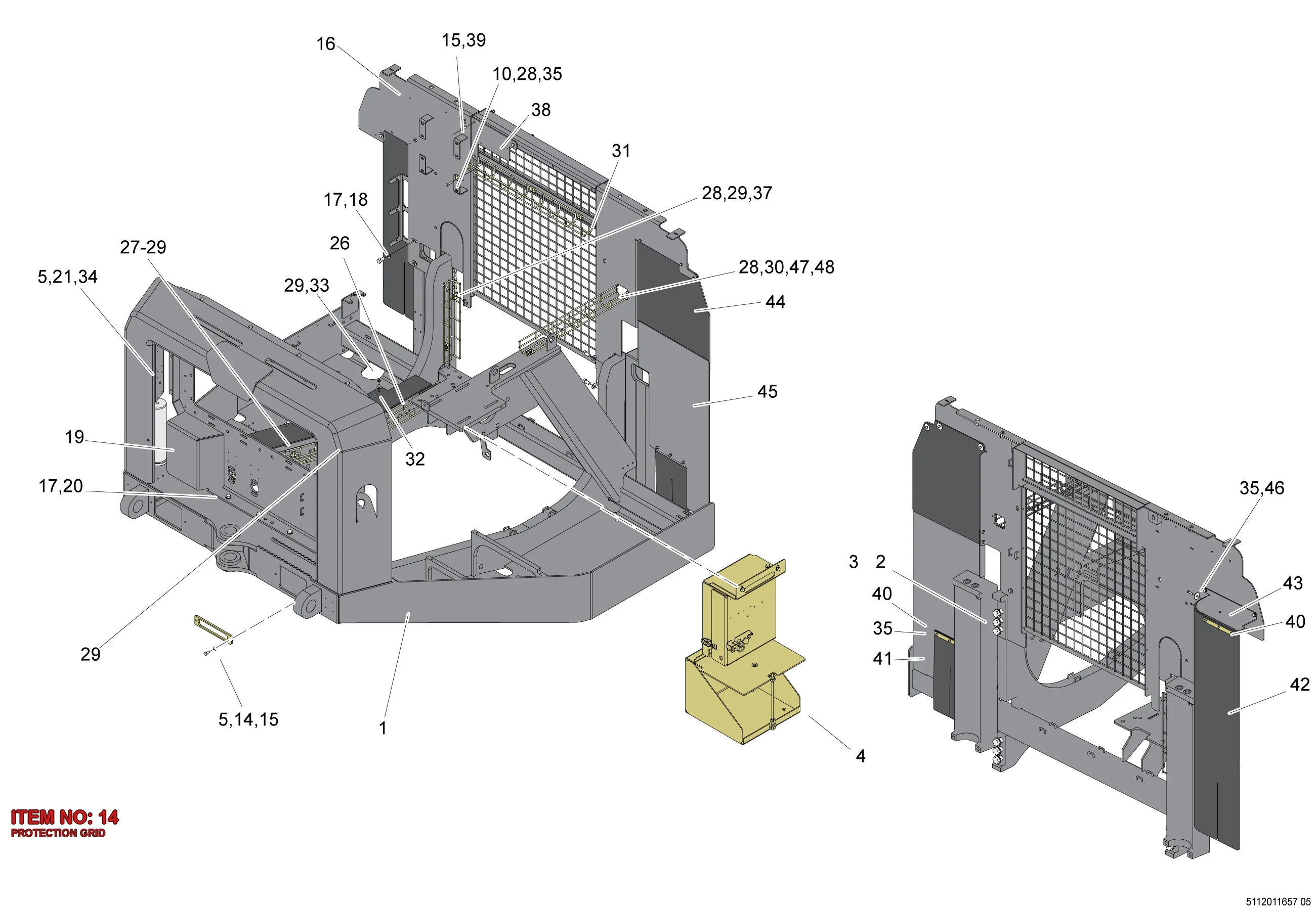 9106 1907 80 PROTECTION GRID - Technical Drawing