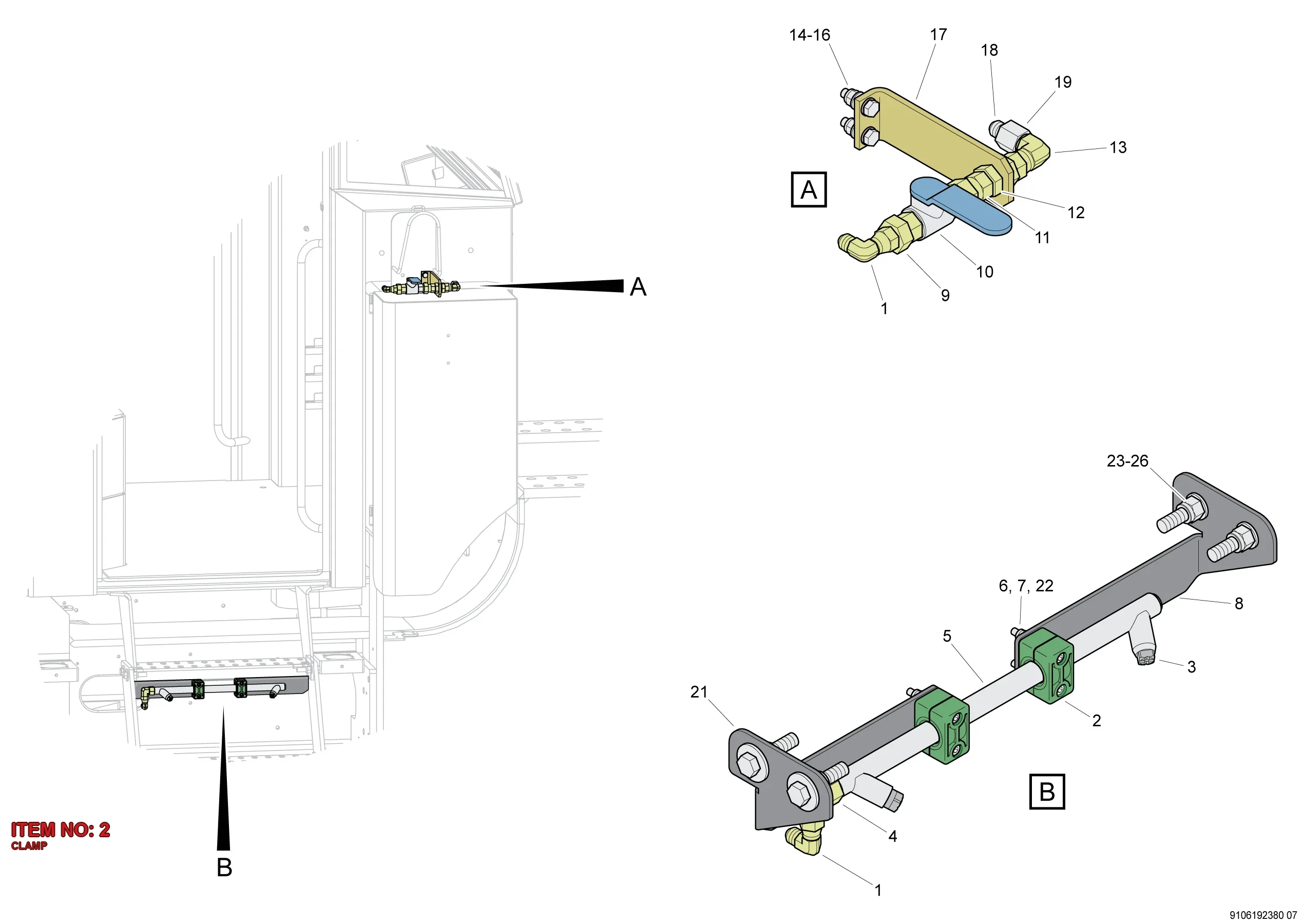 9106 1938 74 CLAMP - Technical Drawing