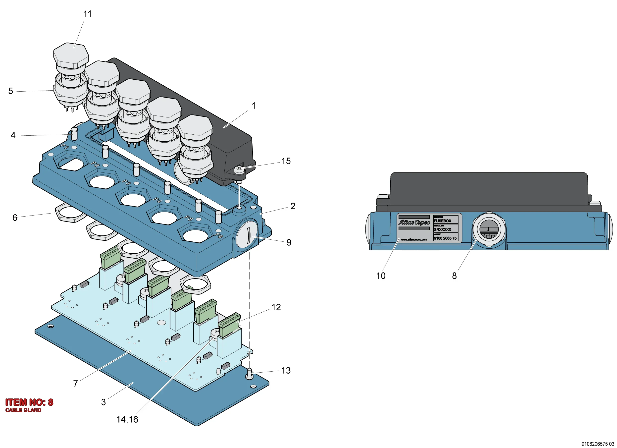 9106 2065 77 CABLE GLAND - Technical Drawing