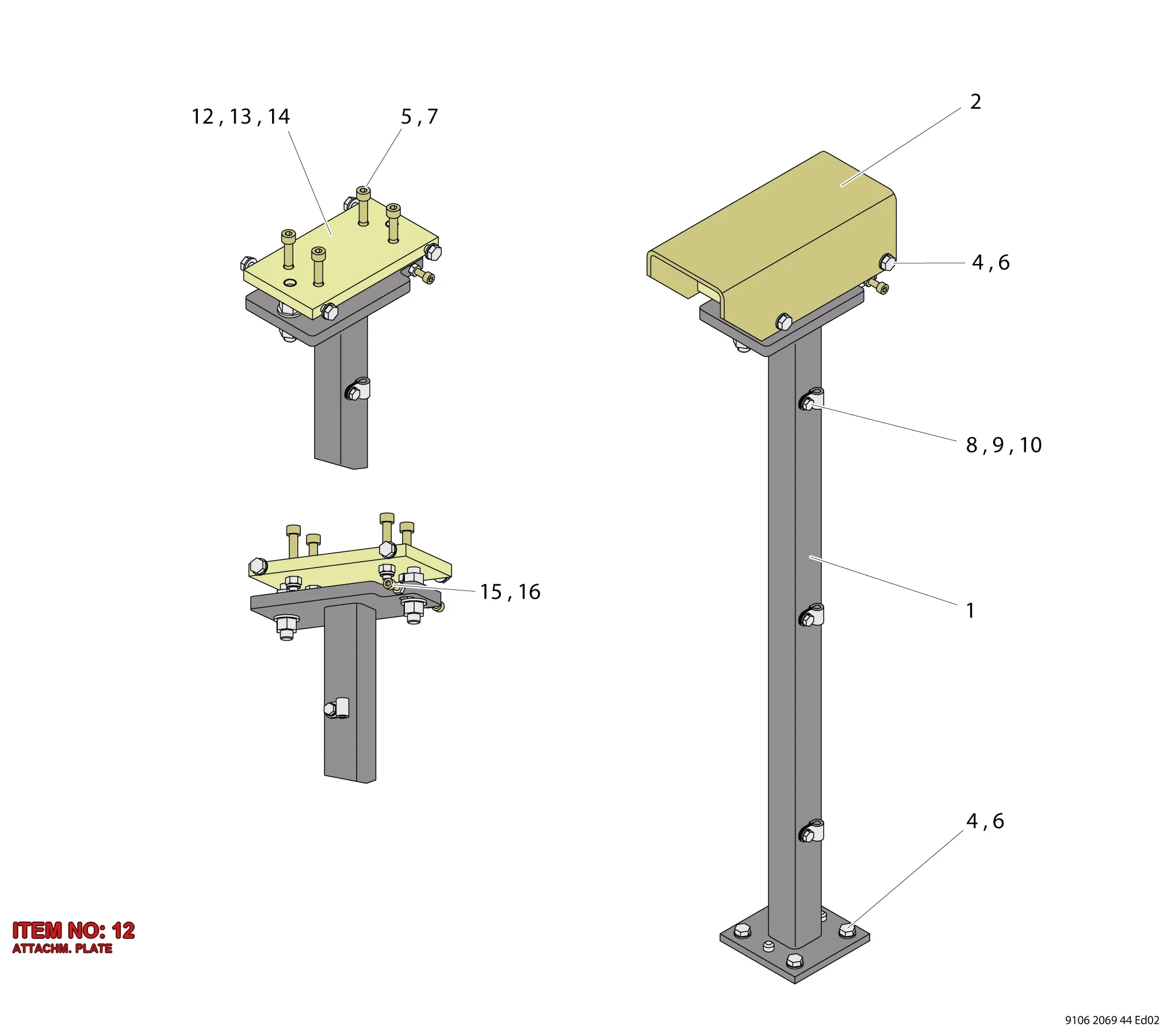 9106 2084 41 ATTACHM. PLATE - Technical Drawing