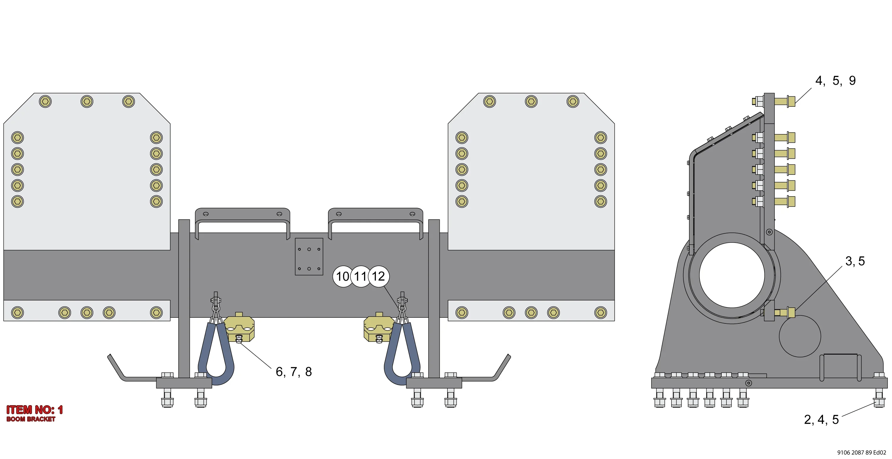 9106 2087 90 BOOM BRACKET - Technical Drawing