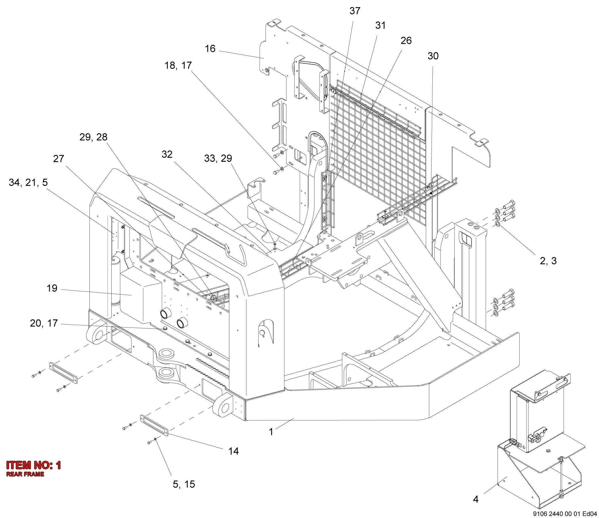 9106 2127 11 REAR FRAME - Technical Drawing