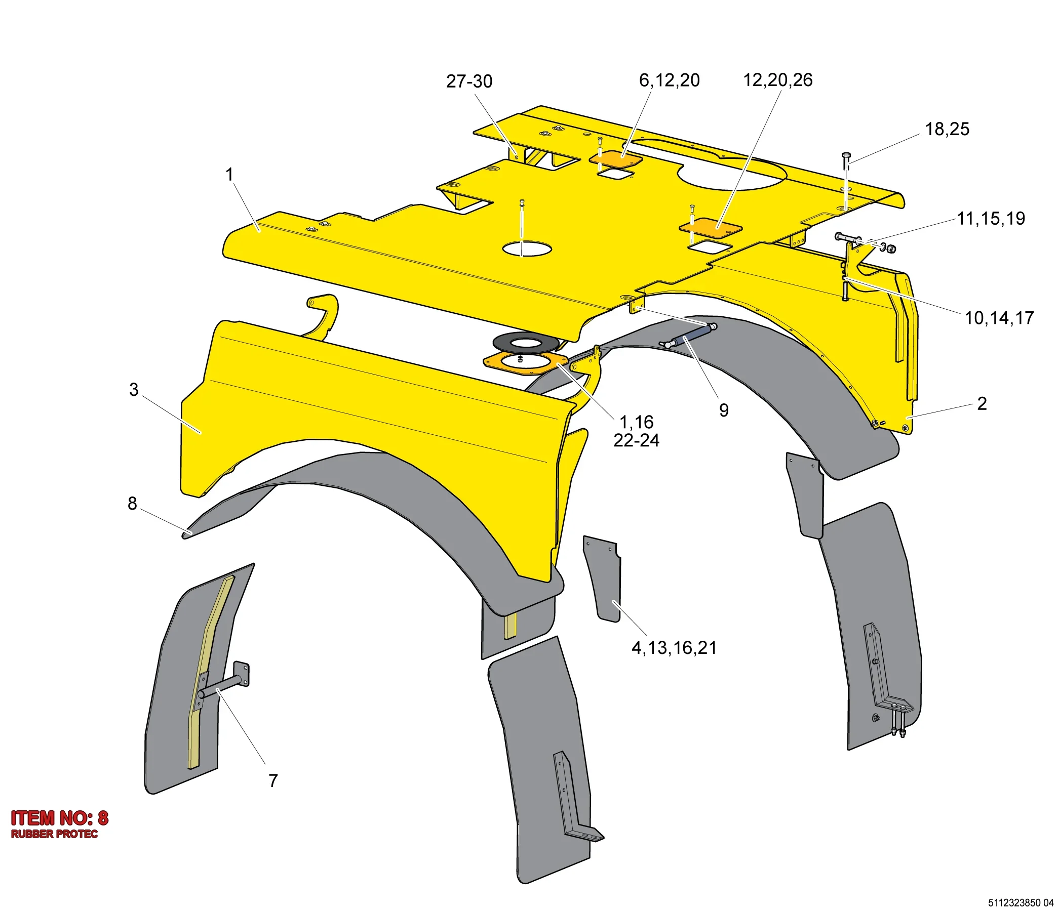 9106 2159 93 RUBBER PROTEC - Technical Drawing