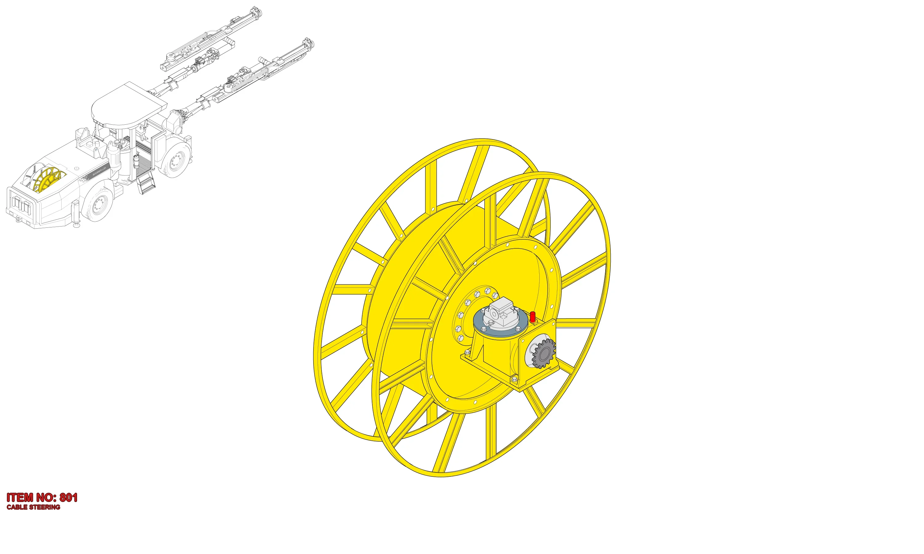9106 2190 01 CABLE STEERING - Technical Drawing