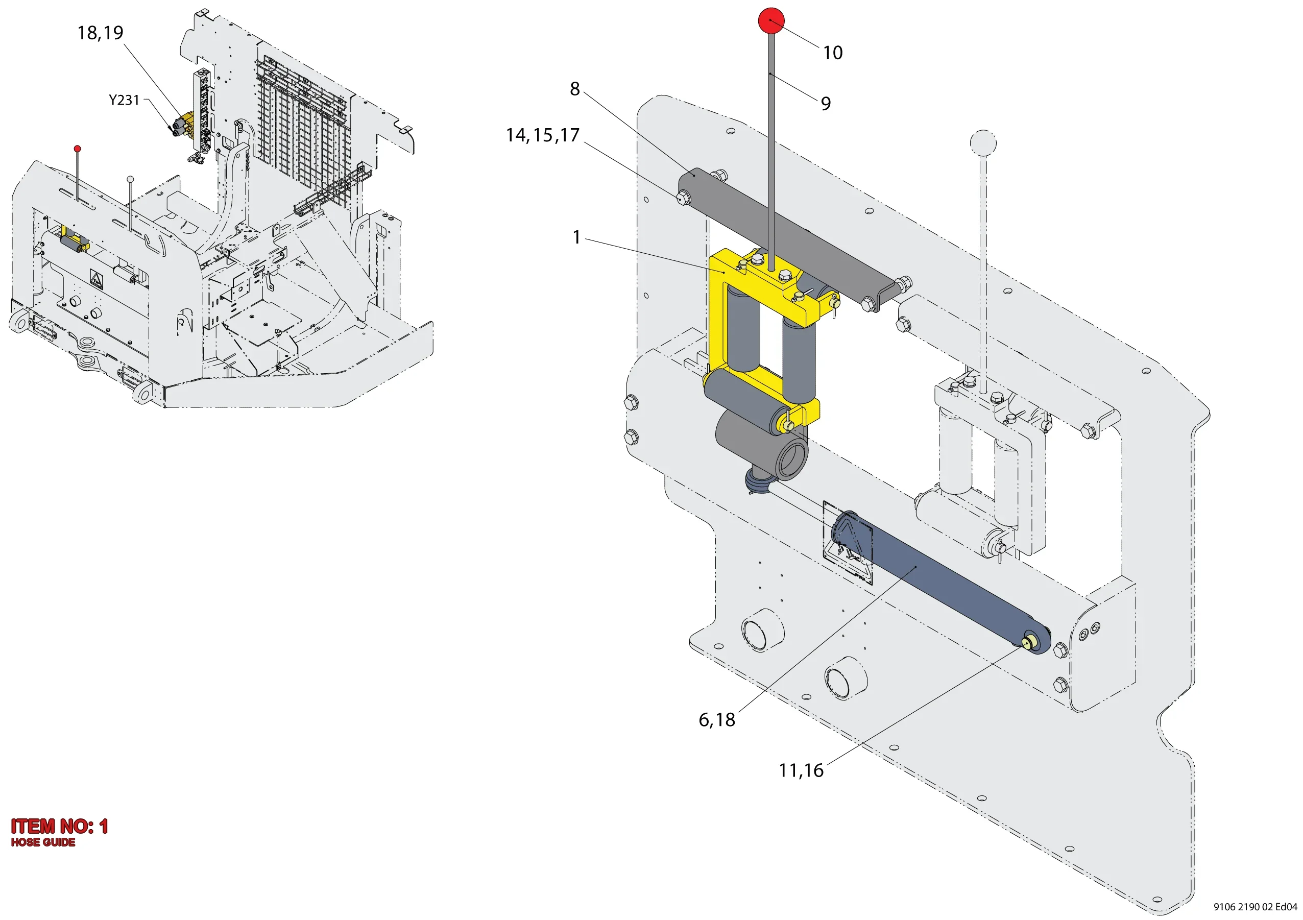 9106 2190 13 HOSE GUIDE - Technical Drawing