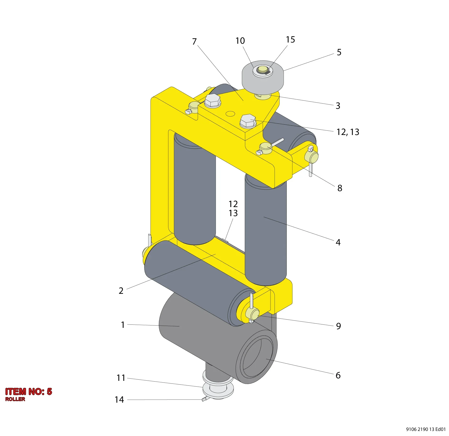 9106 2190 17 ROLLER - Technical Drawing