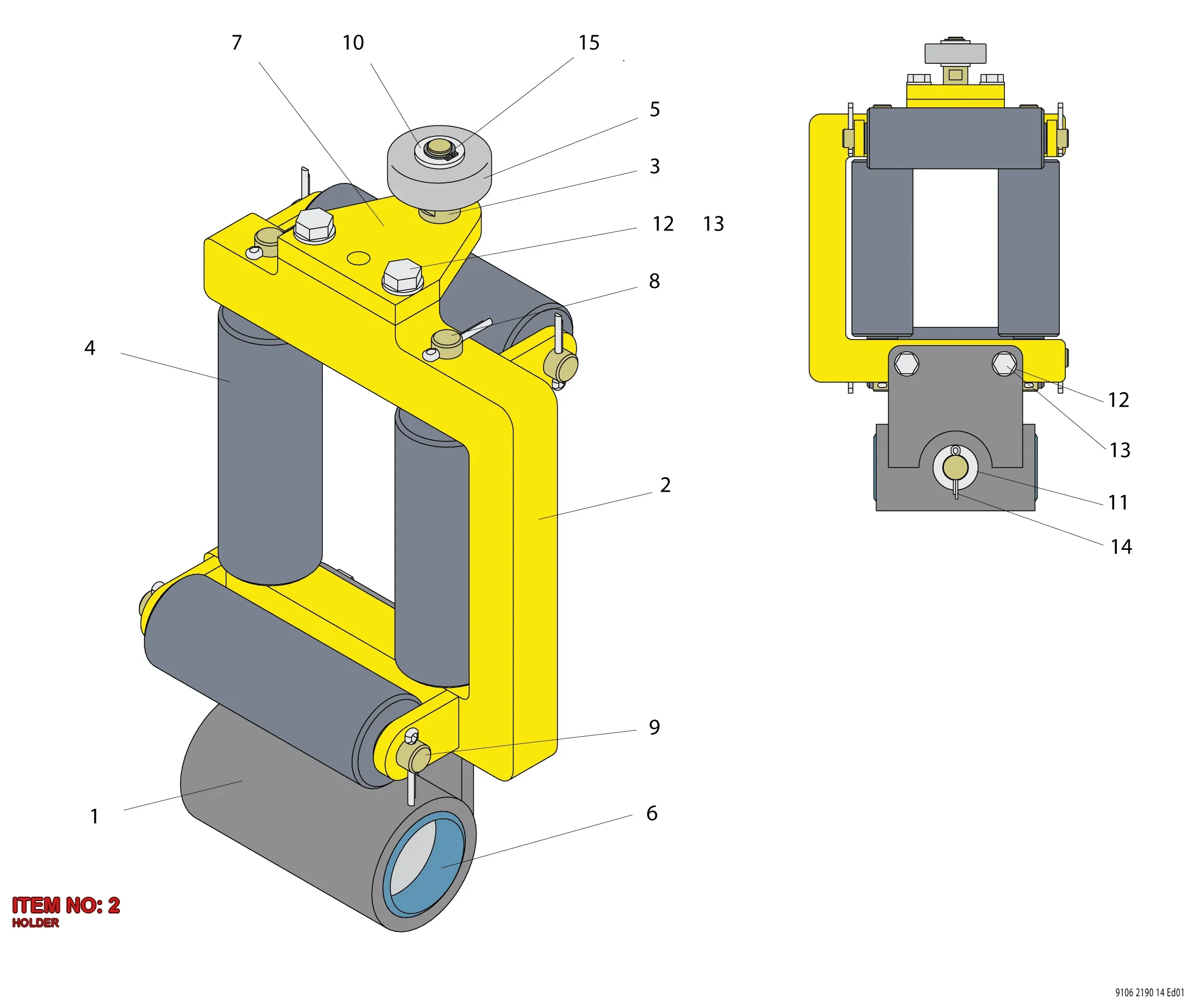 9106 2190 24 HOLDER - Technical Drawing