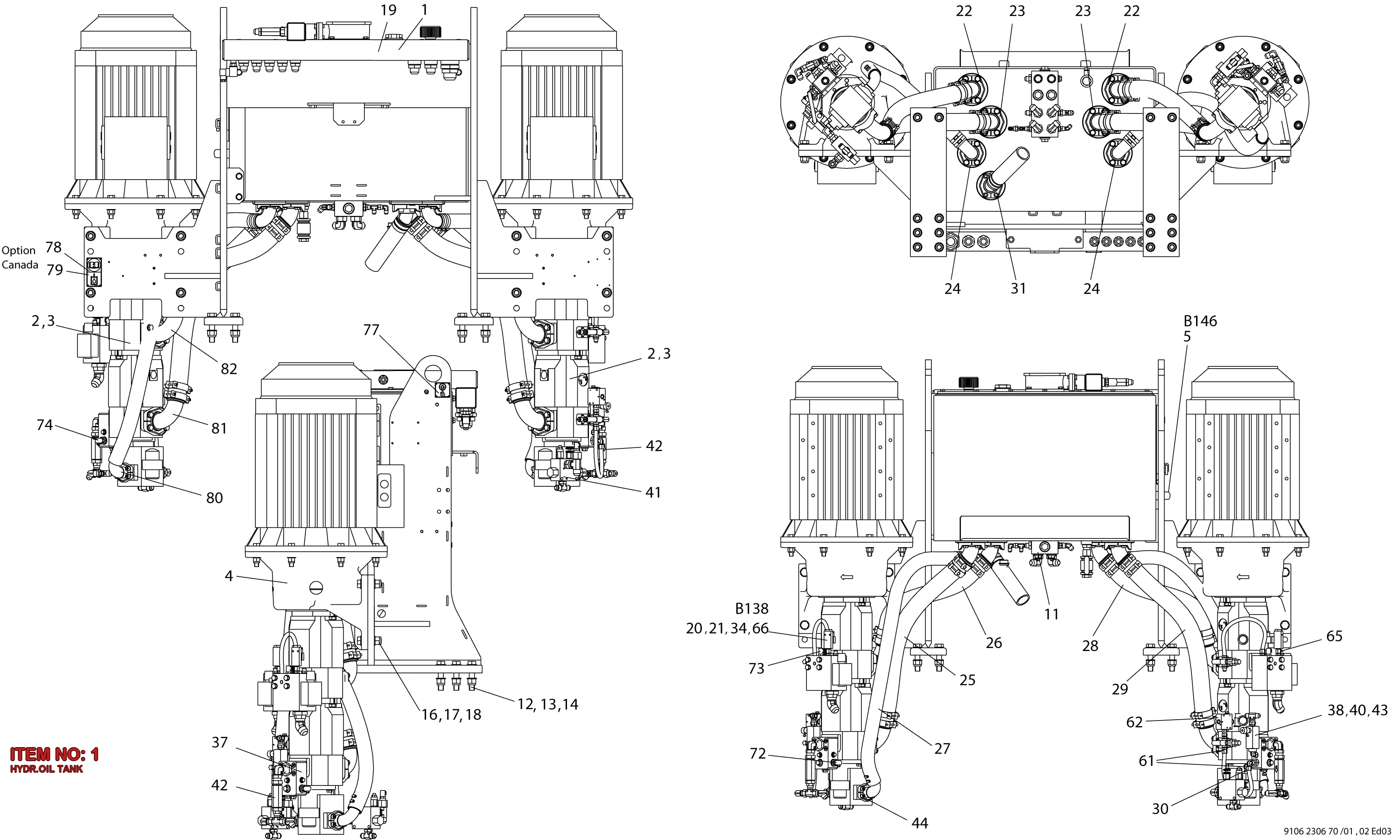 9106 2190 46 HYDR.OIL TANK - Technical Drawing