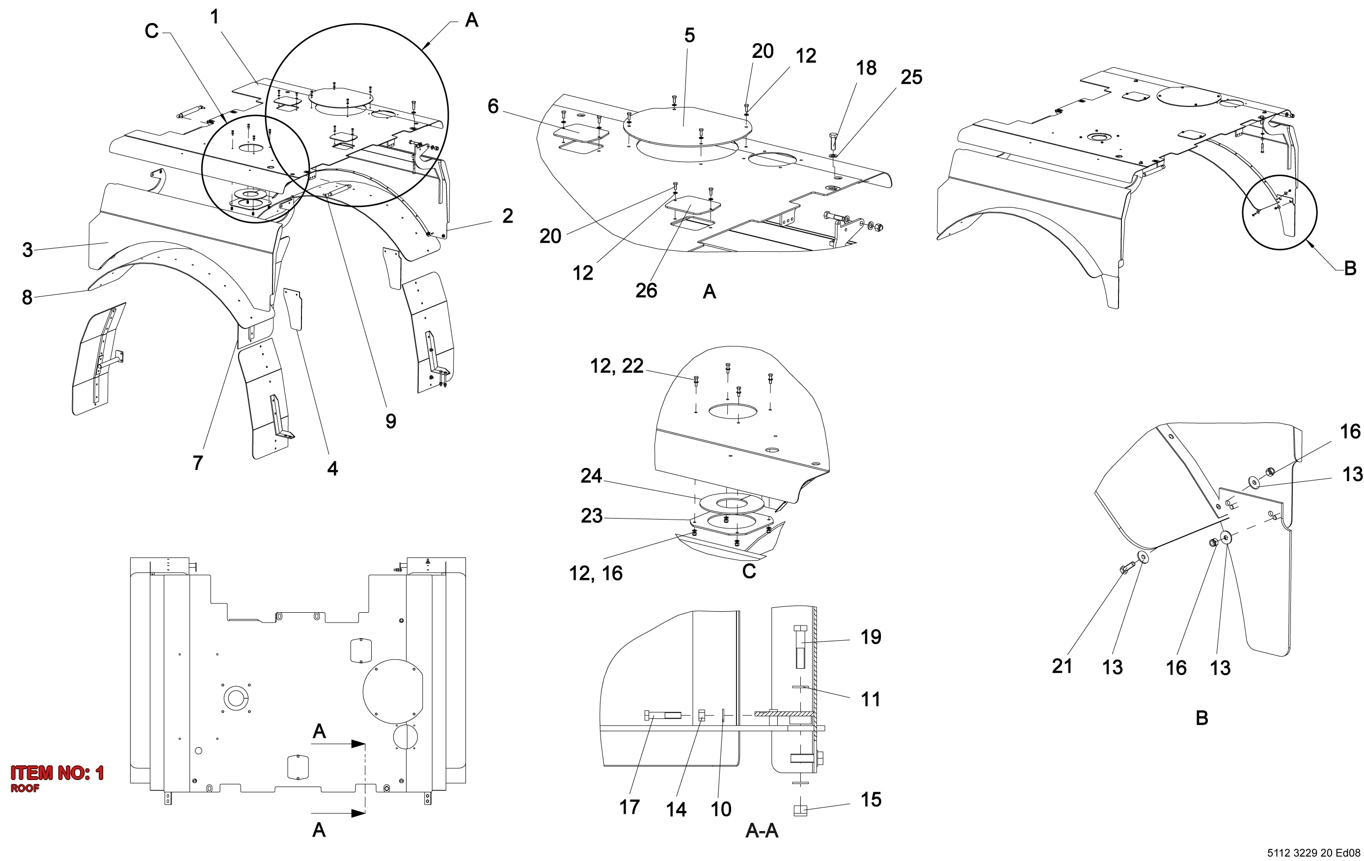 9106 2197 00 ROOF - Technical Drawing