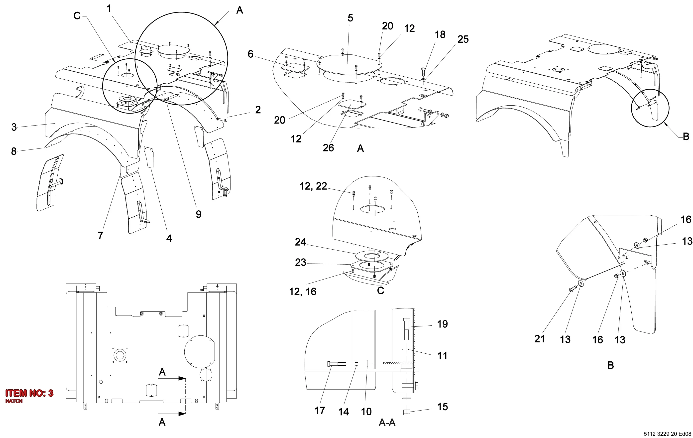 9106 2197 37 HATCH - Technical Drawing