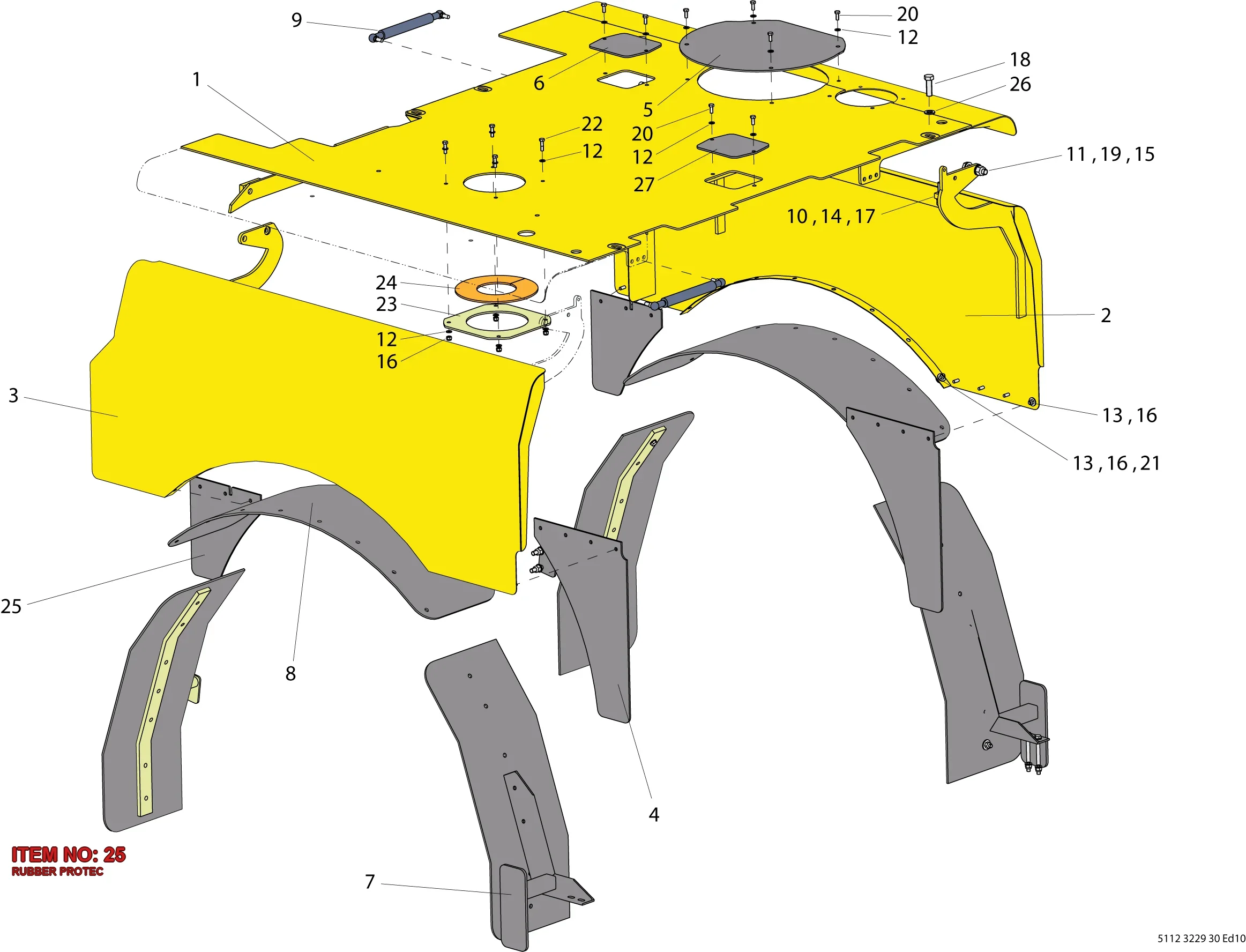 9106 2197 39 RUBBER PROTEC - Technical Drawing