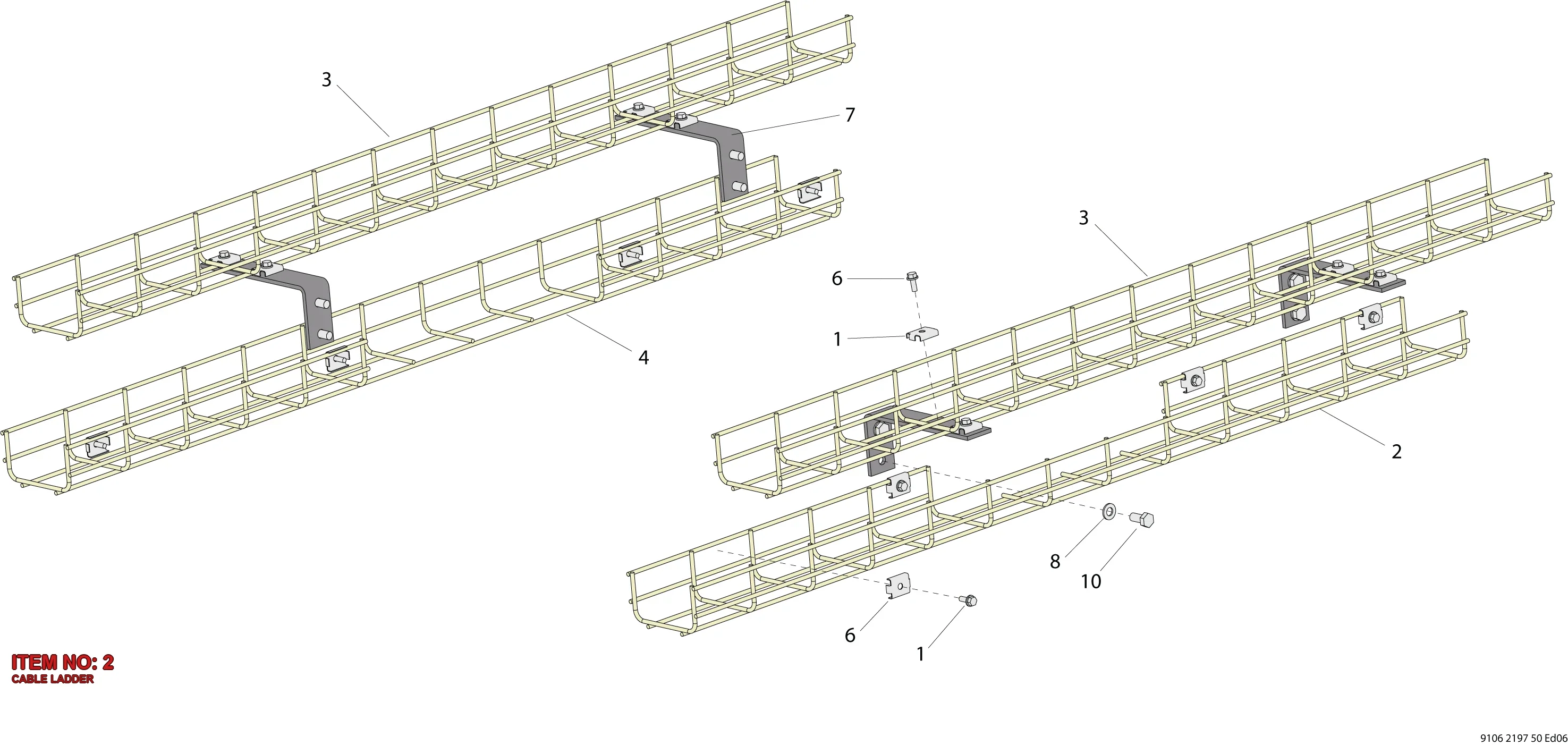 9106 2197 46 CABLE LADDER - Technical Drawing