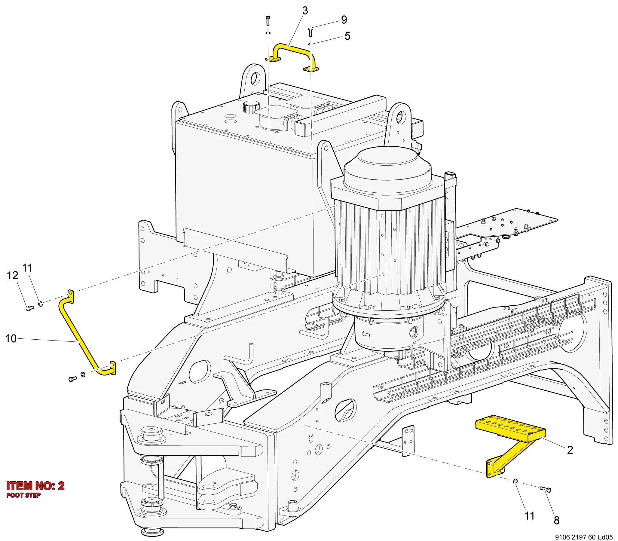 9106 2197 65 FOOT STEP - Technical Drawing