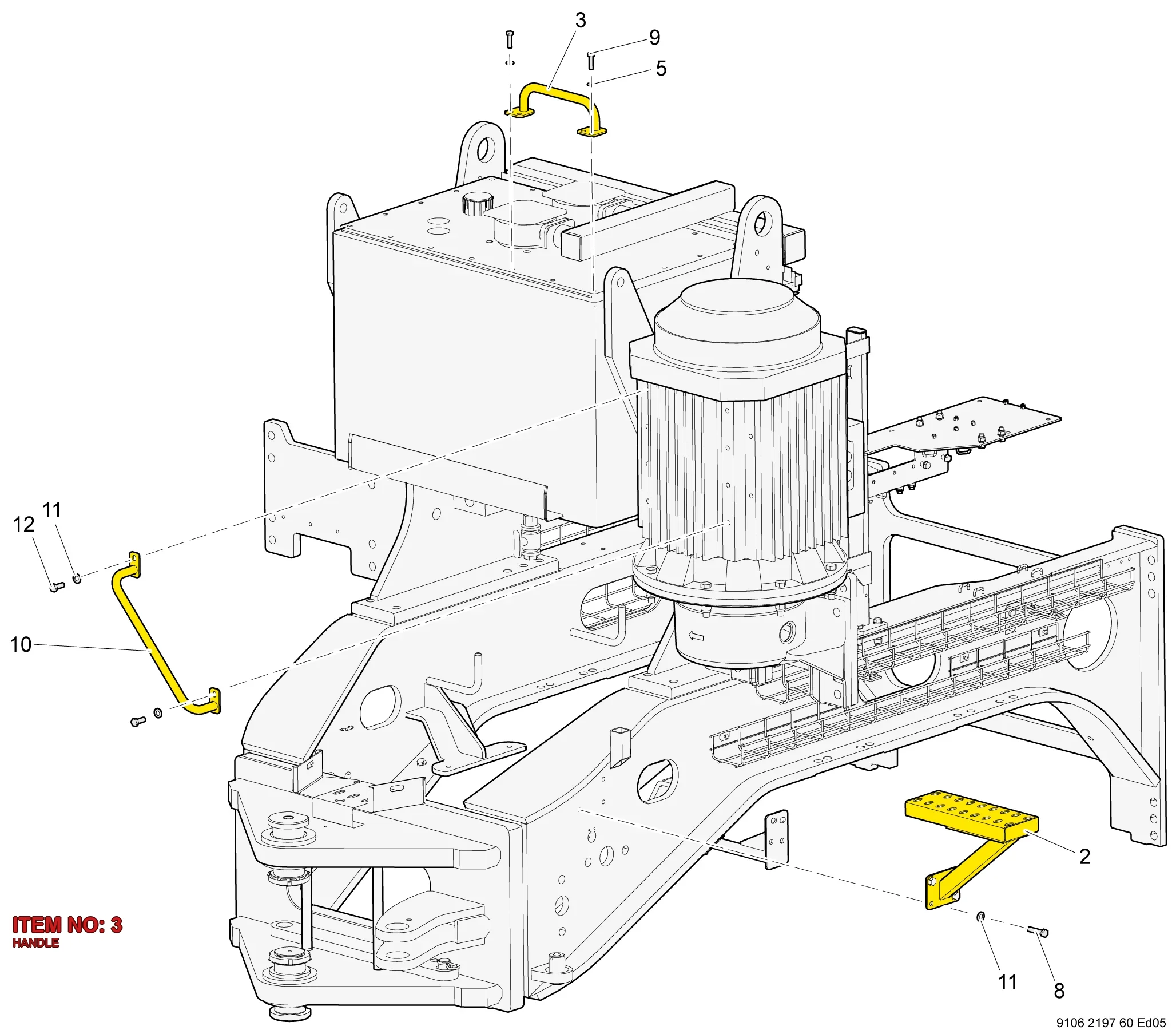 9106 2197 74 HANDLE - Technical Drawing