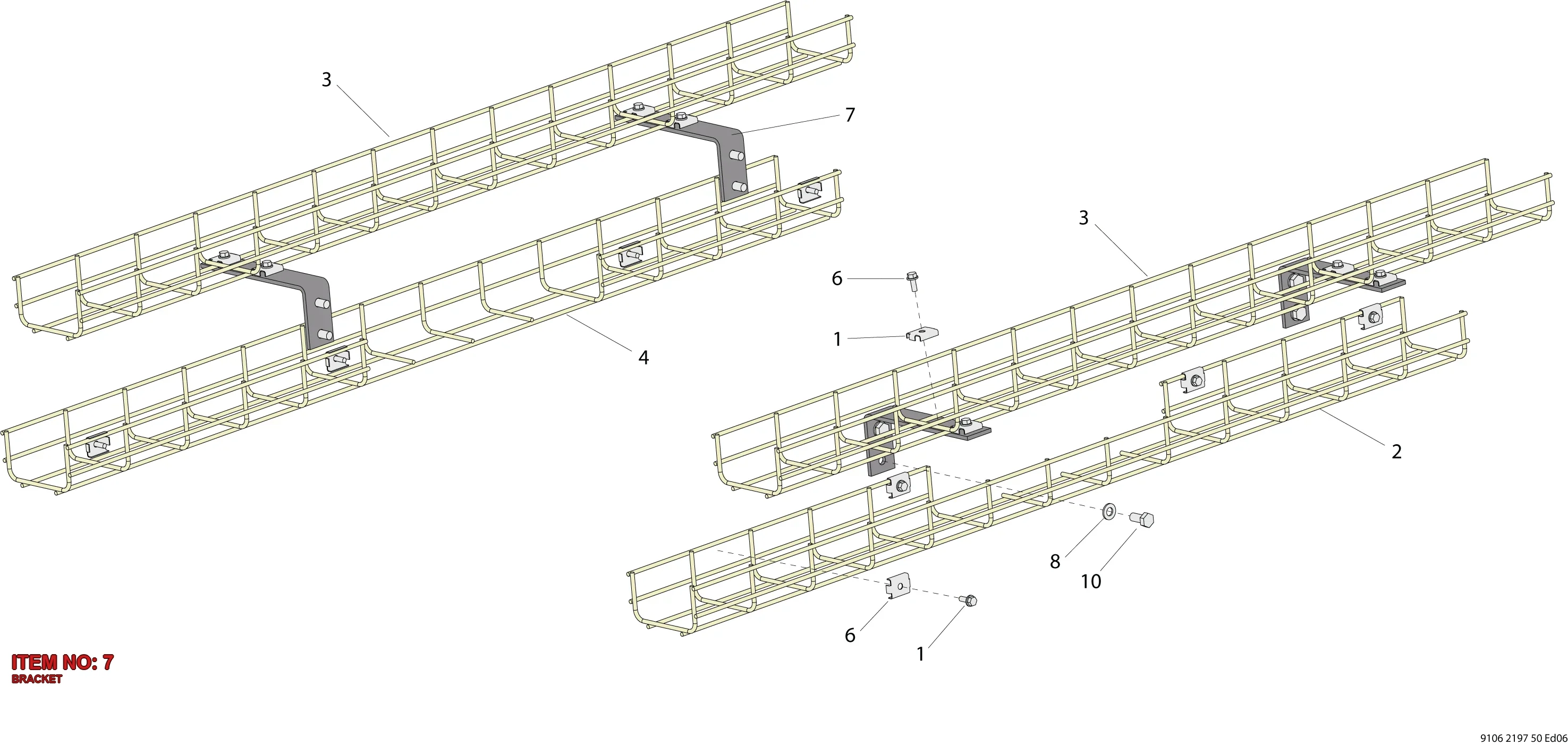 9106 2197 95 BRACKET - Technical Drawing