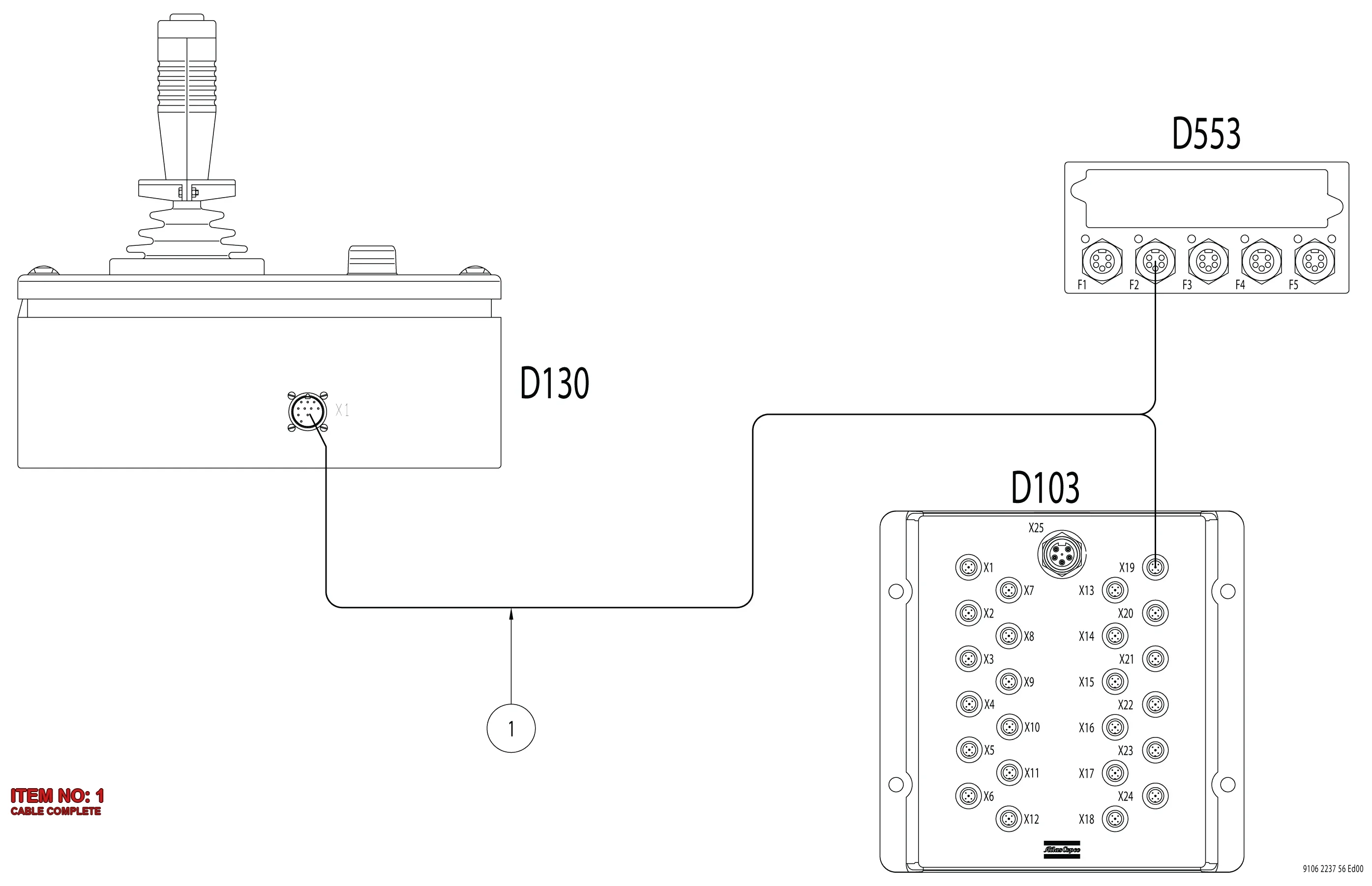 9106 2219 28 CABLE COMPLETE - Technical Drawing