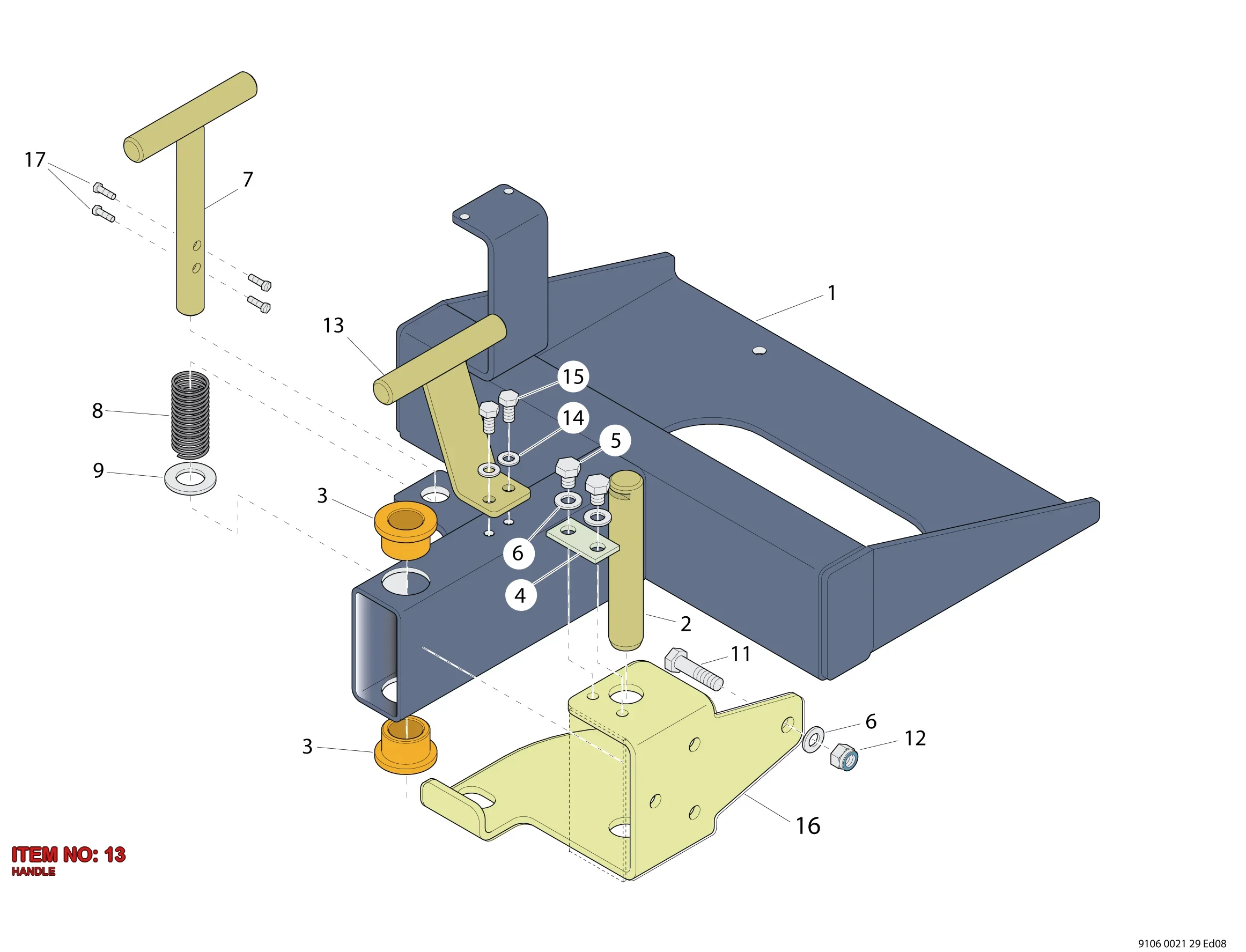 9106 2242 70 HANDLE - Technical Drawing