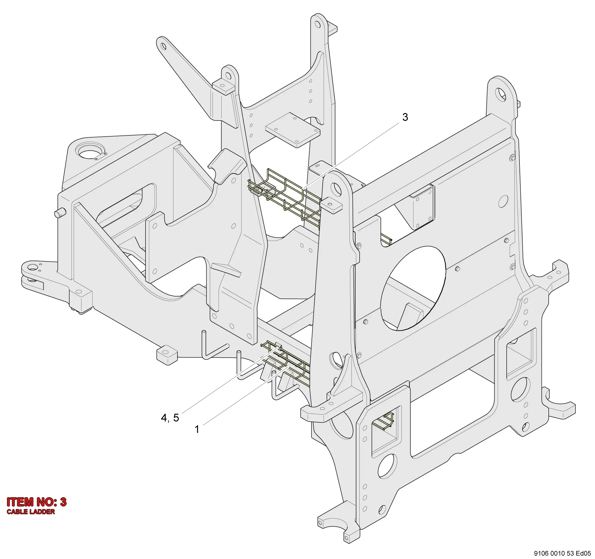 9106 2251 08 CABLE LADDER - Technical Drawing