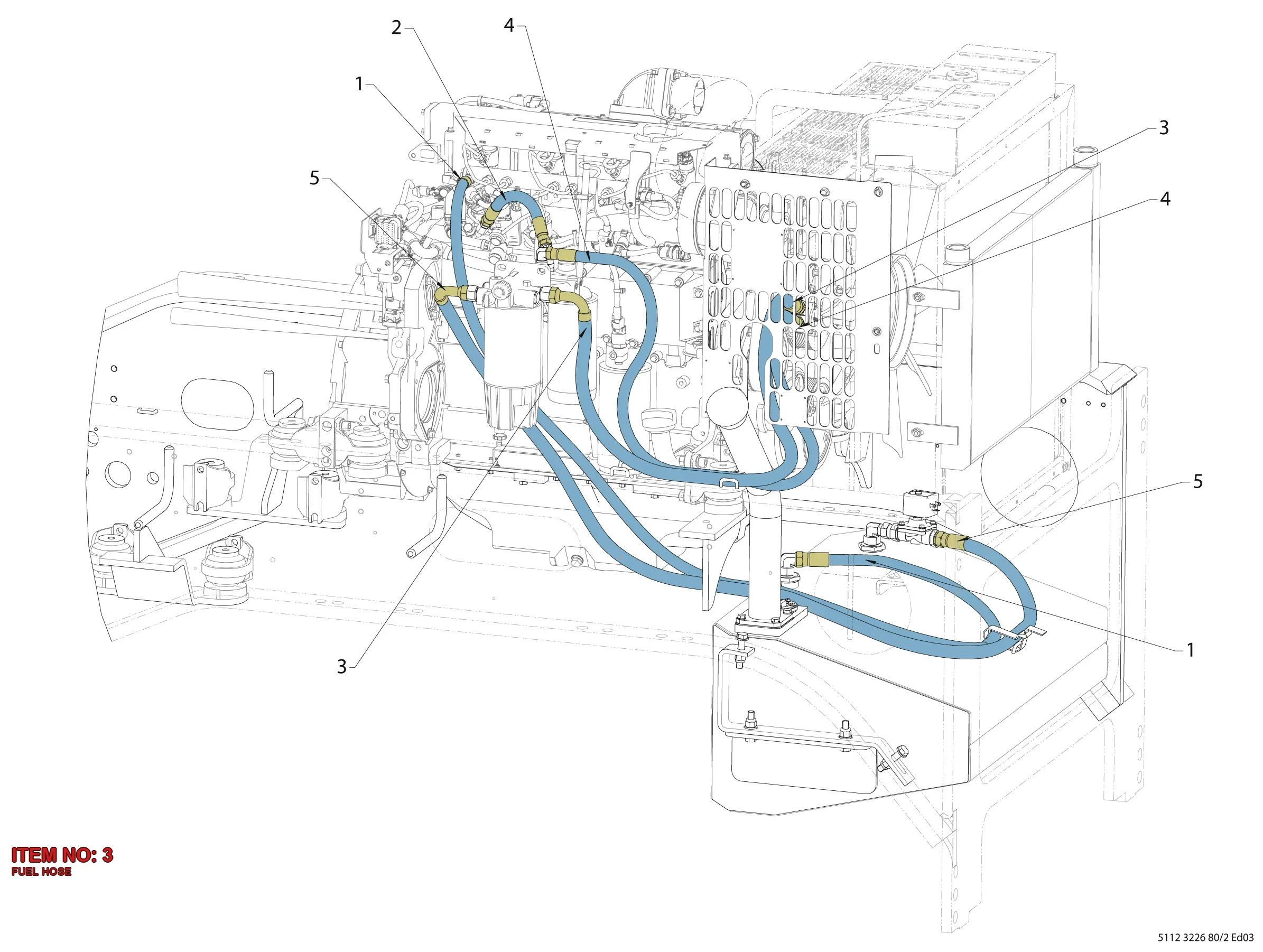 9106 2306 06 FUEL HOSE - Technical Drawing