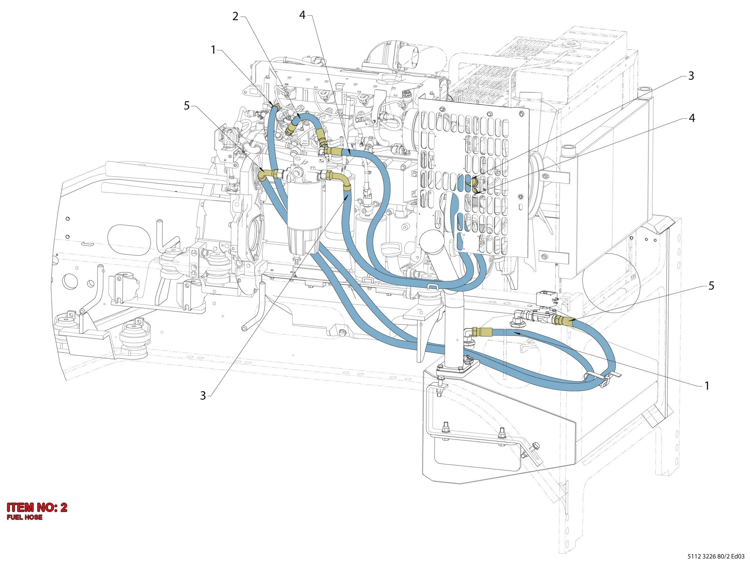 9106 2306 08 FUEL HOSE - Technical Drawing