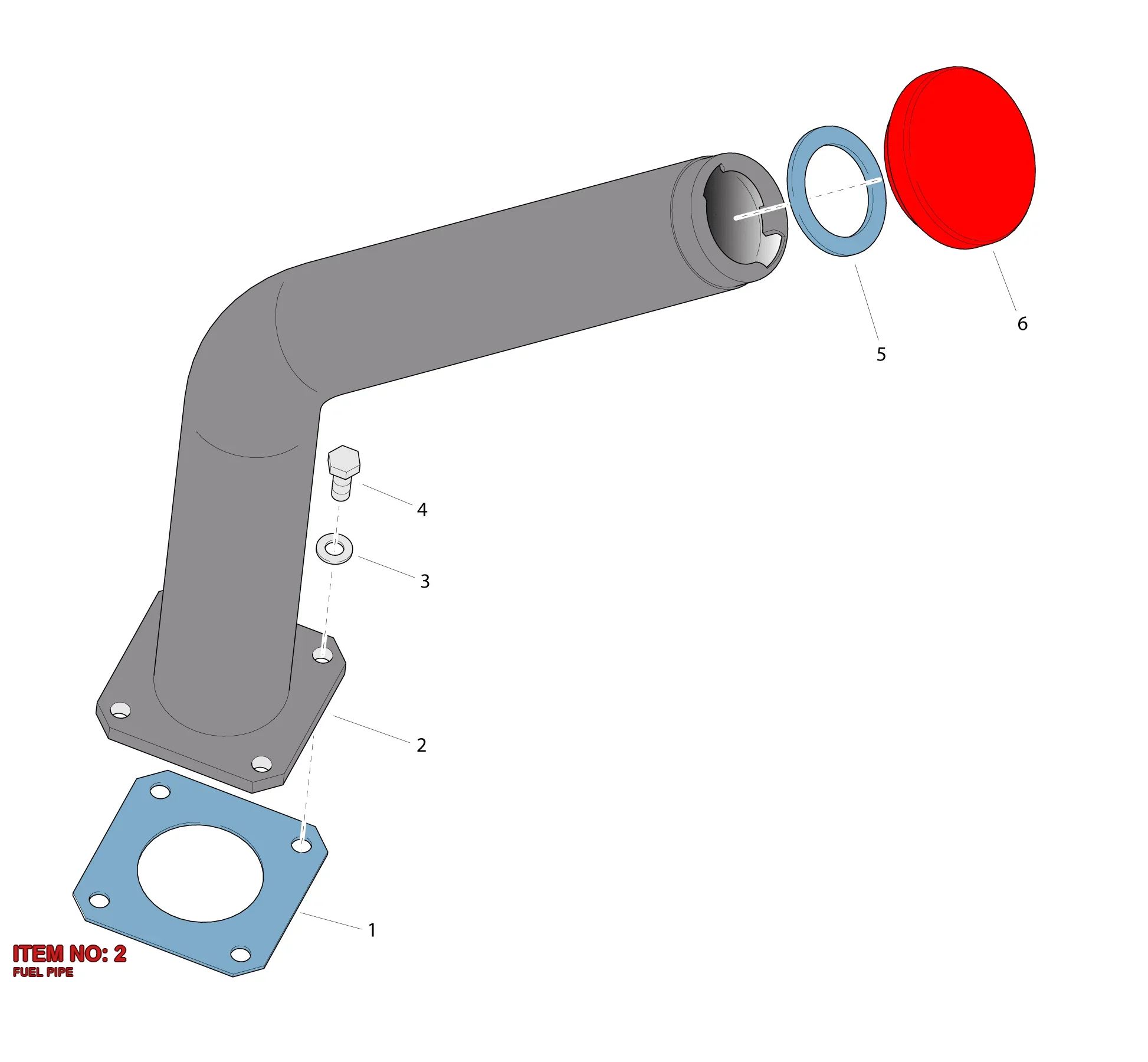 9106 2375 63 FUEL PIPE - Technical Drawing